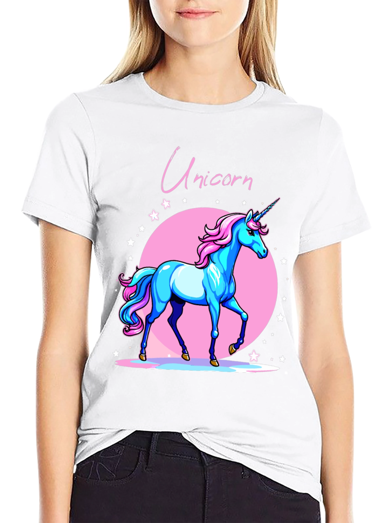 Unicorn Graphic Black T-Shirt