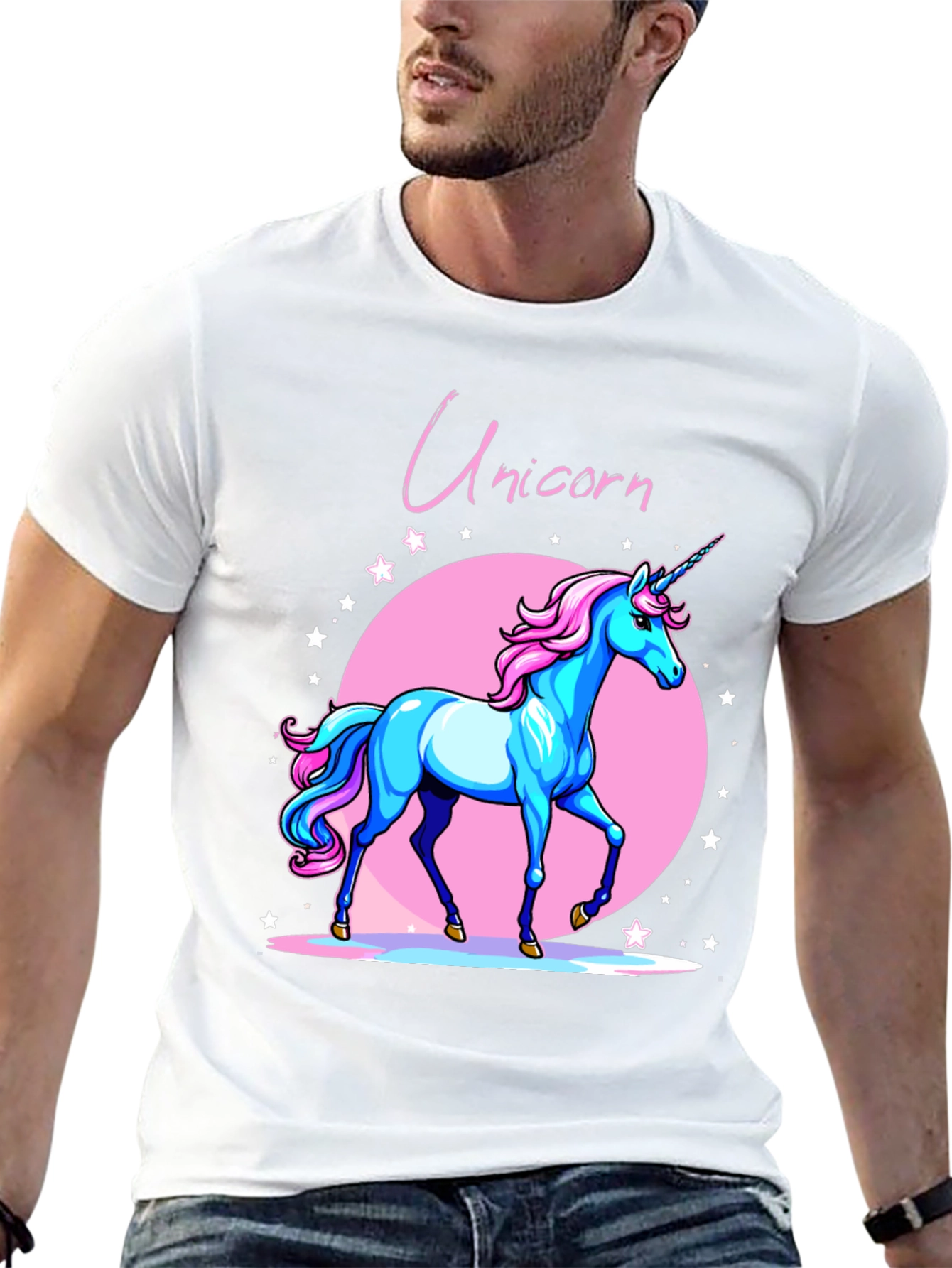 Unicorn Graphic Black T-Shirt