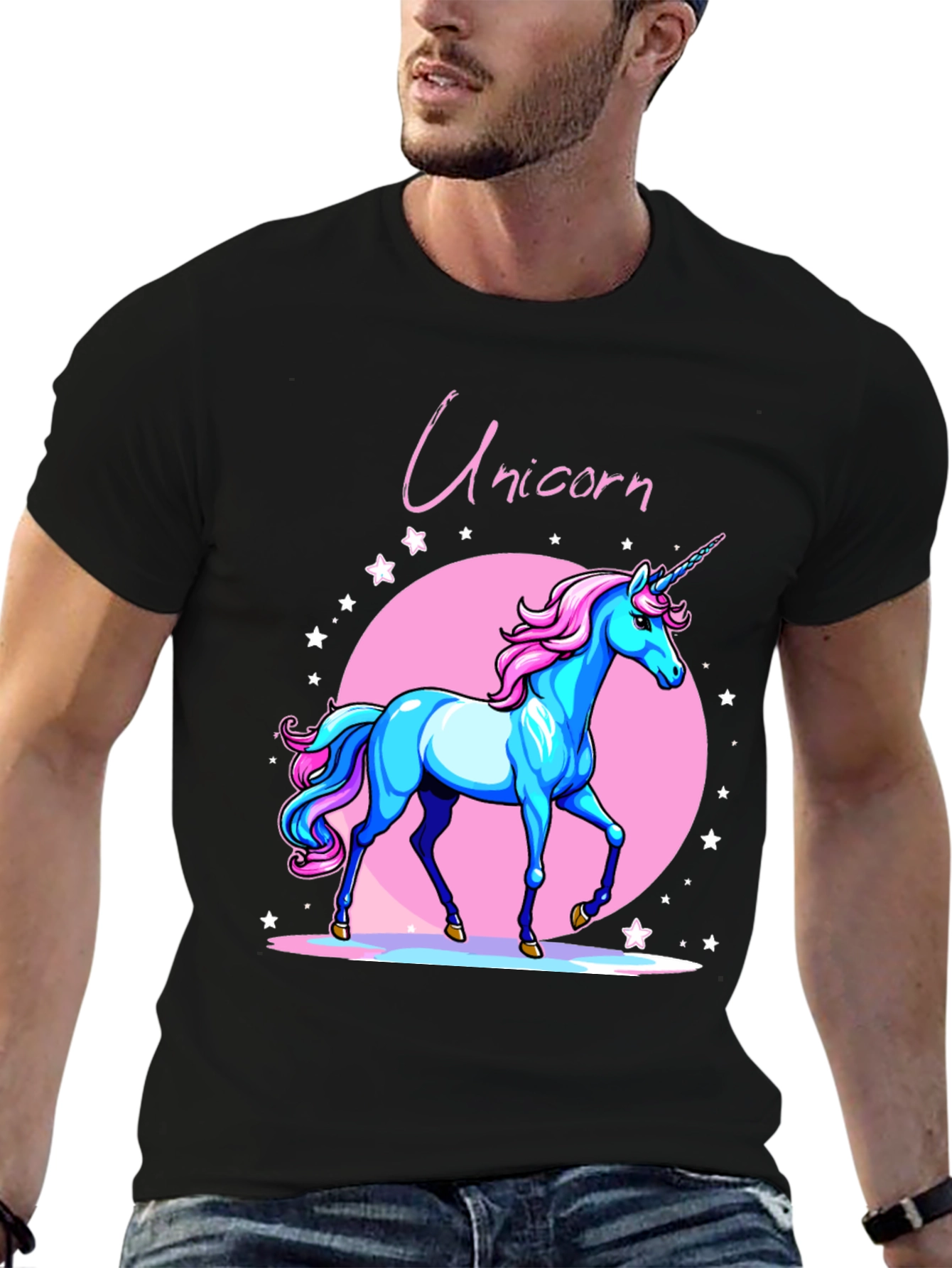Unicorn Graphic Black T-Shirt