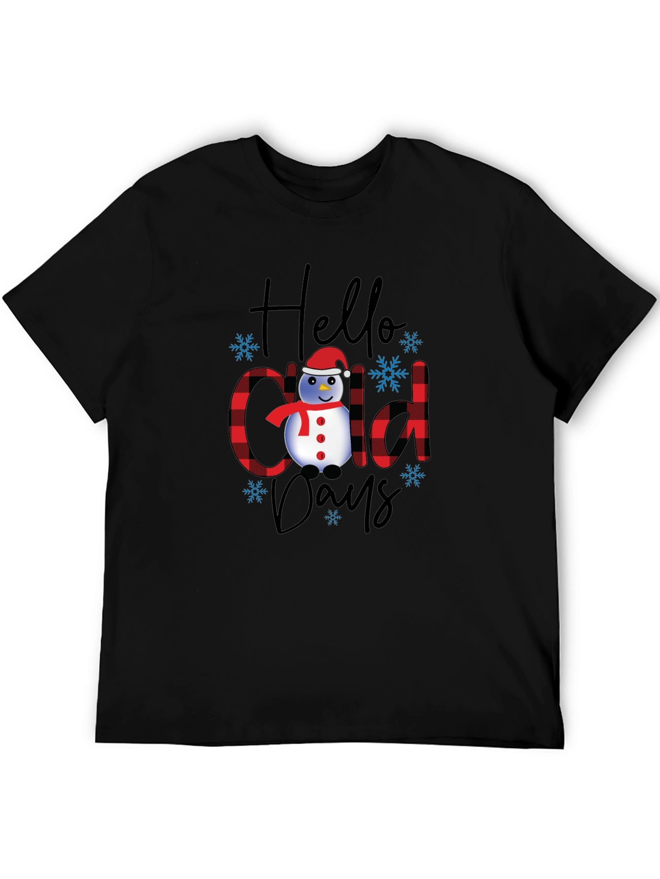 Hello Cold Days T-Shirt Winter Snowman Tee
