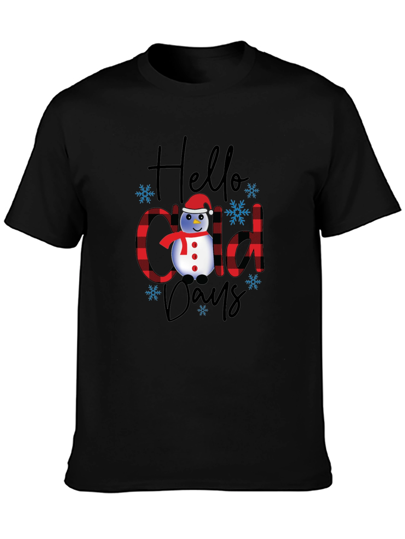 Hello Cold Days T-Shirt Winter Snowman Tee