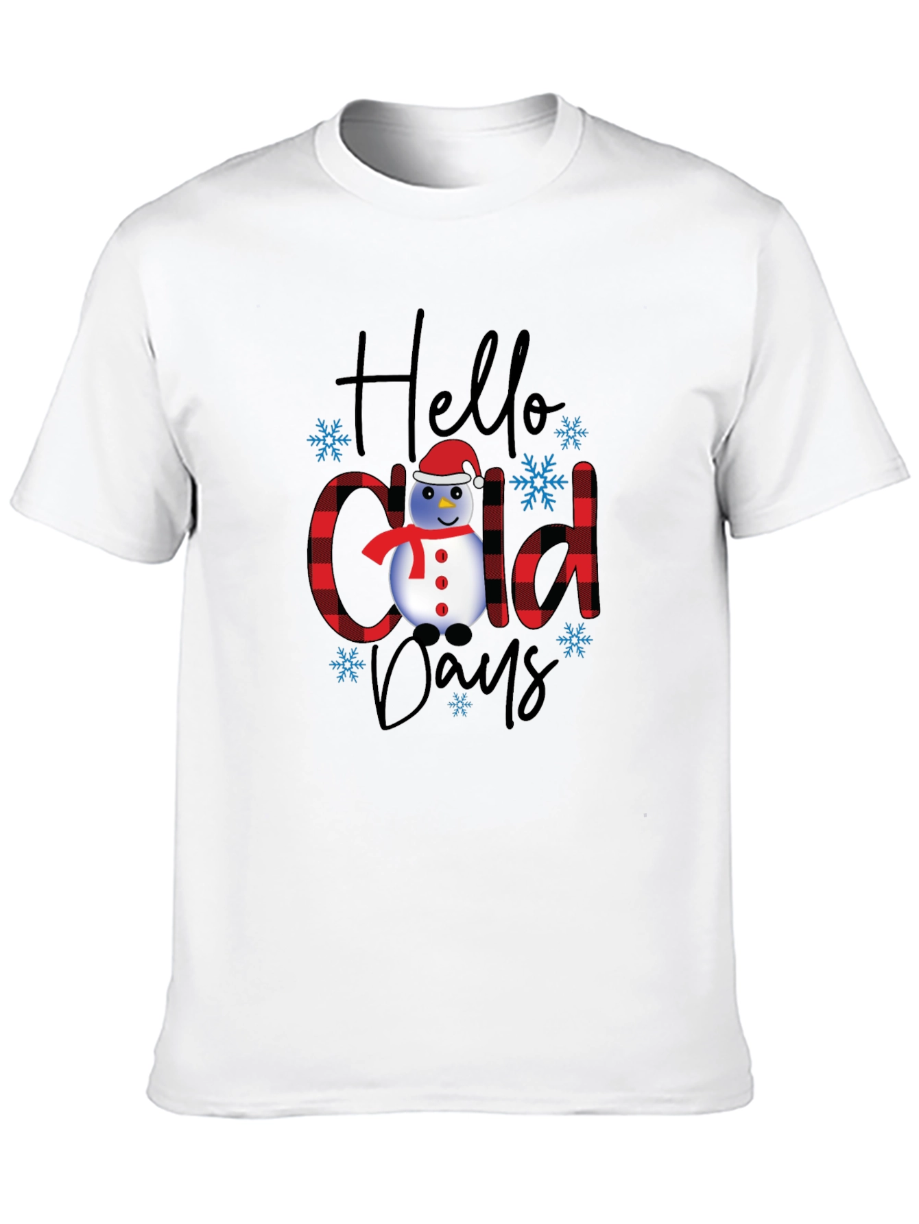 Hello Cold Days T-Shirt Winter Snowman Tee