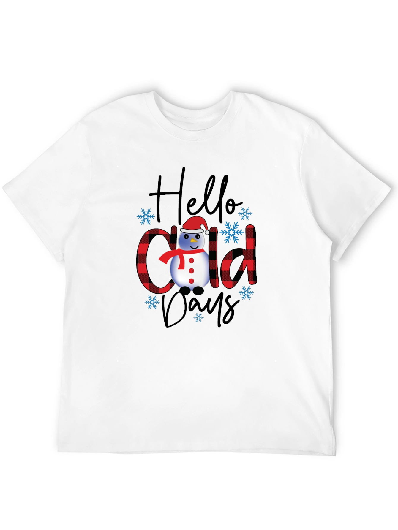 Hello Cold Days T-Shirt Winter Snowman Tee