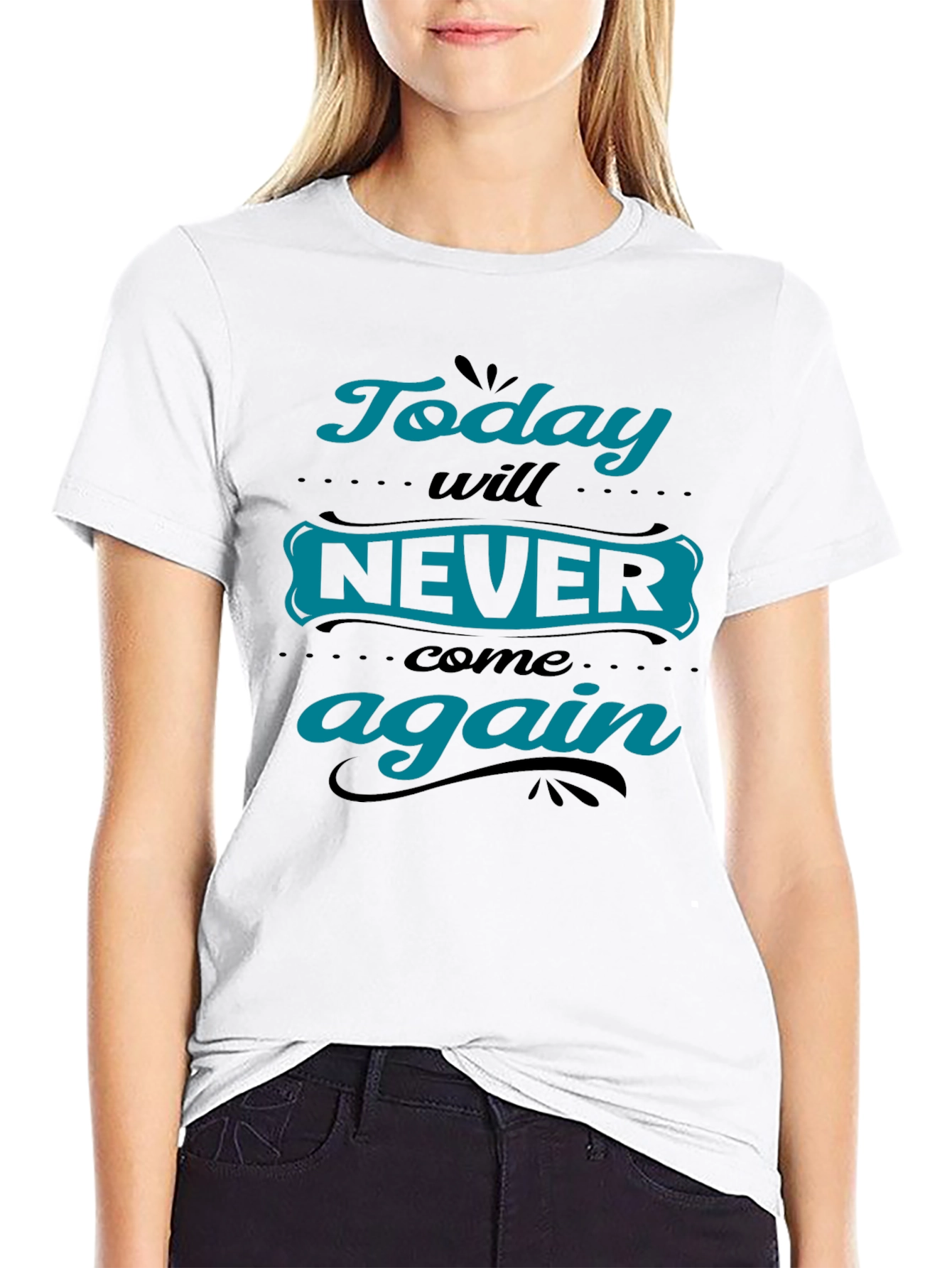 Today Will Never Come Again Black Graphic Tee