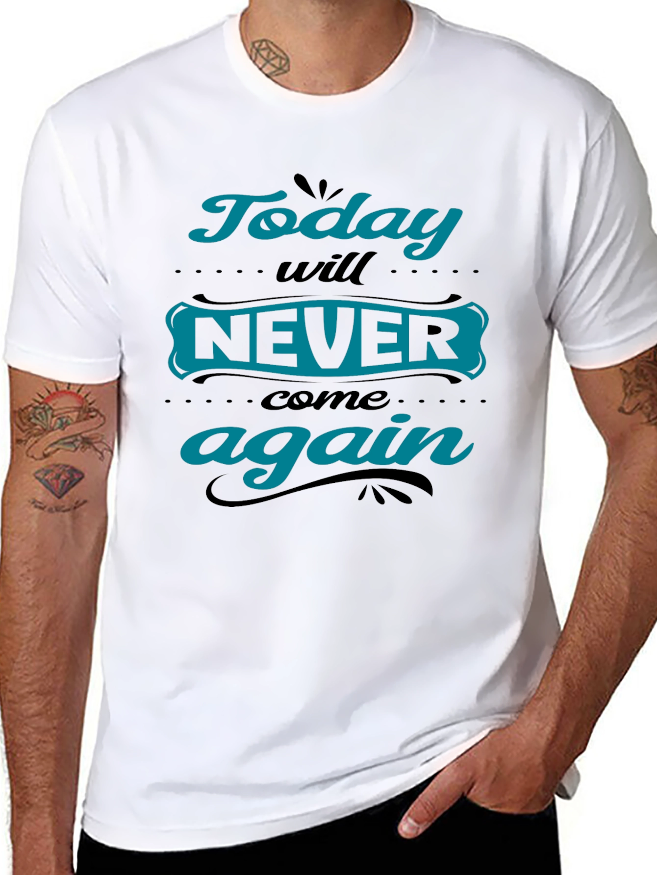 Today Will Never Come Again Black Graphic Tee