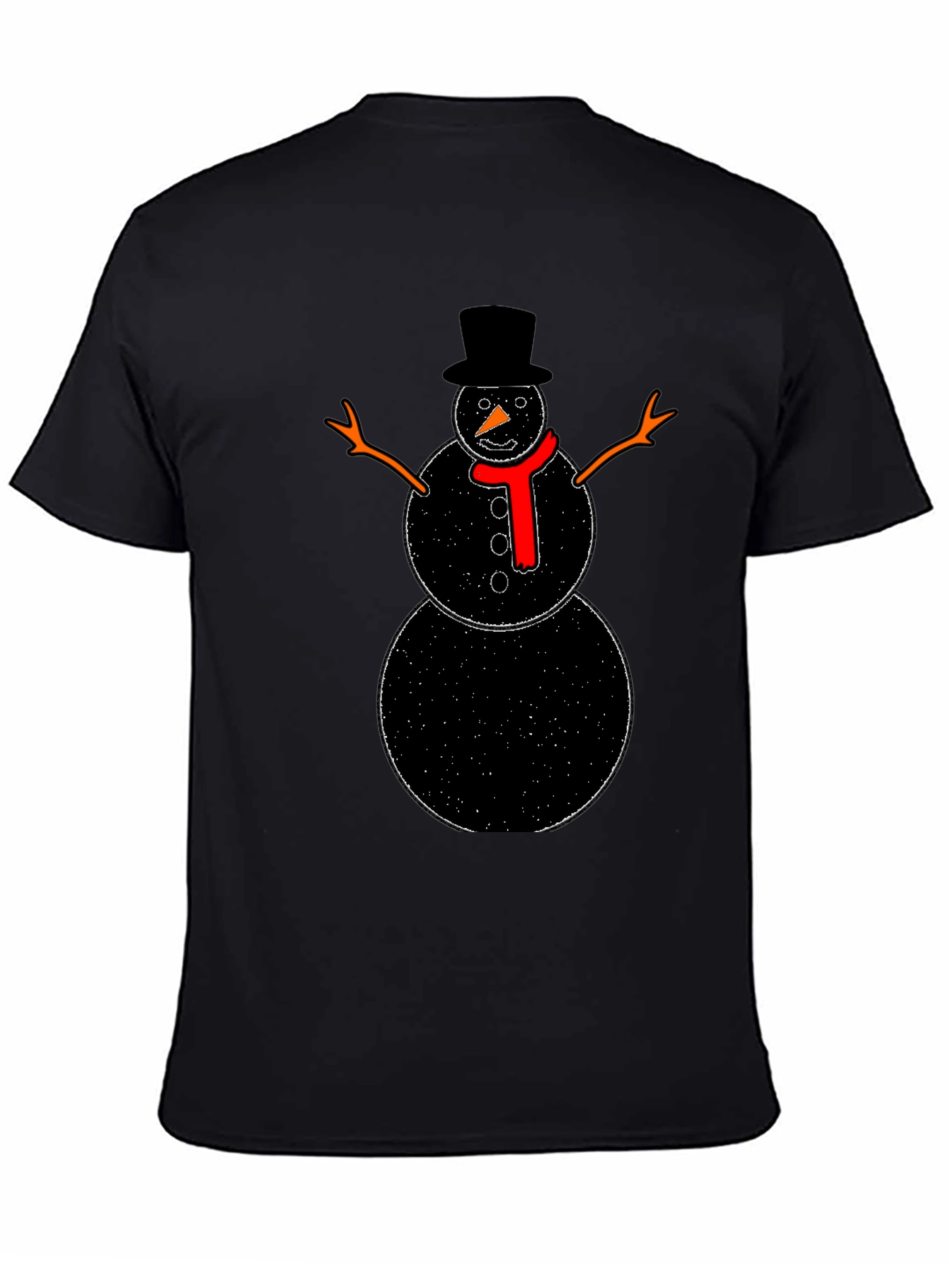 Snowman Graphic Black T-Shirt