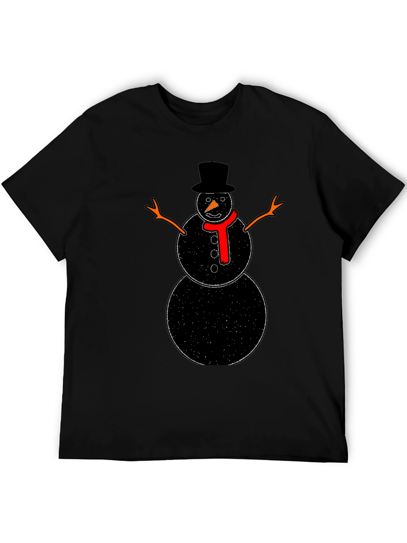 Snowman Graphic Black T-Shirt
