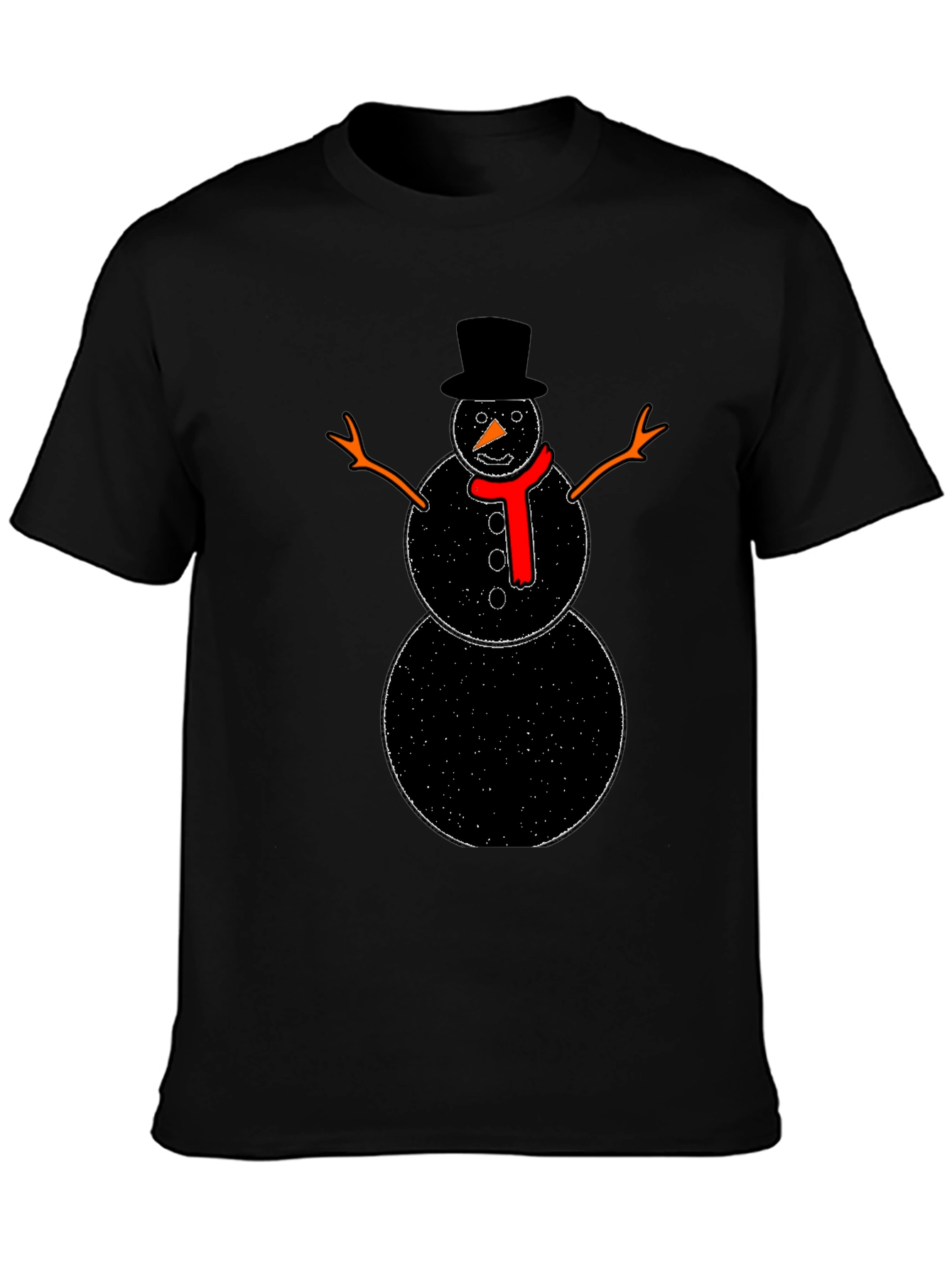 Snowman Graphic Black T-Shirt