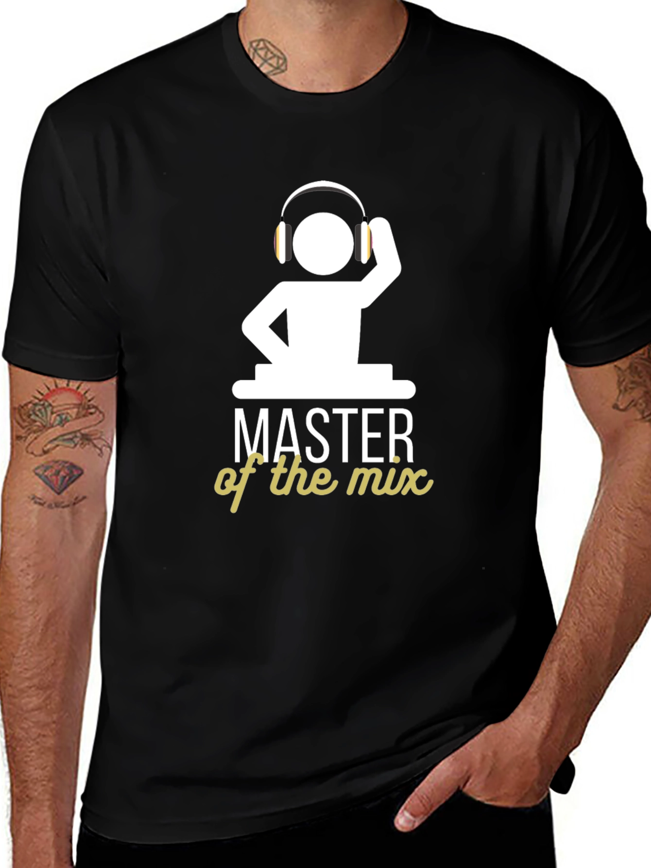 DJ Master of the Mix Black Graphic T-Shirt