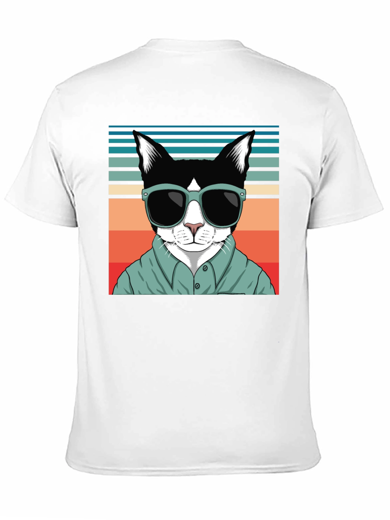 Cool Cat Retro T-Shirt - Stylish Feline Design