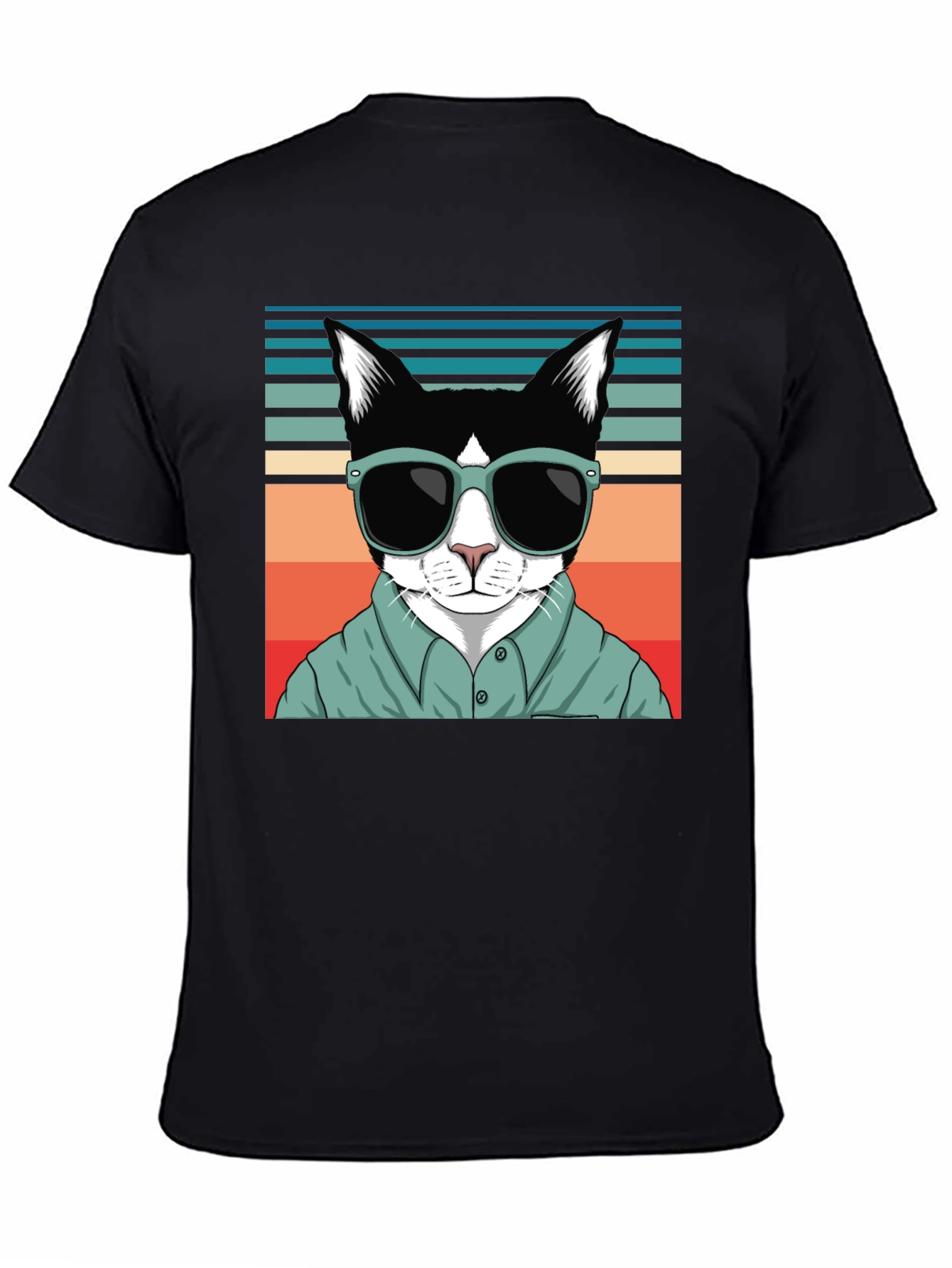 Cool Cat Retro T-Shirt - Stylish Feline Design