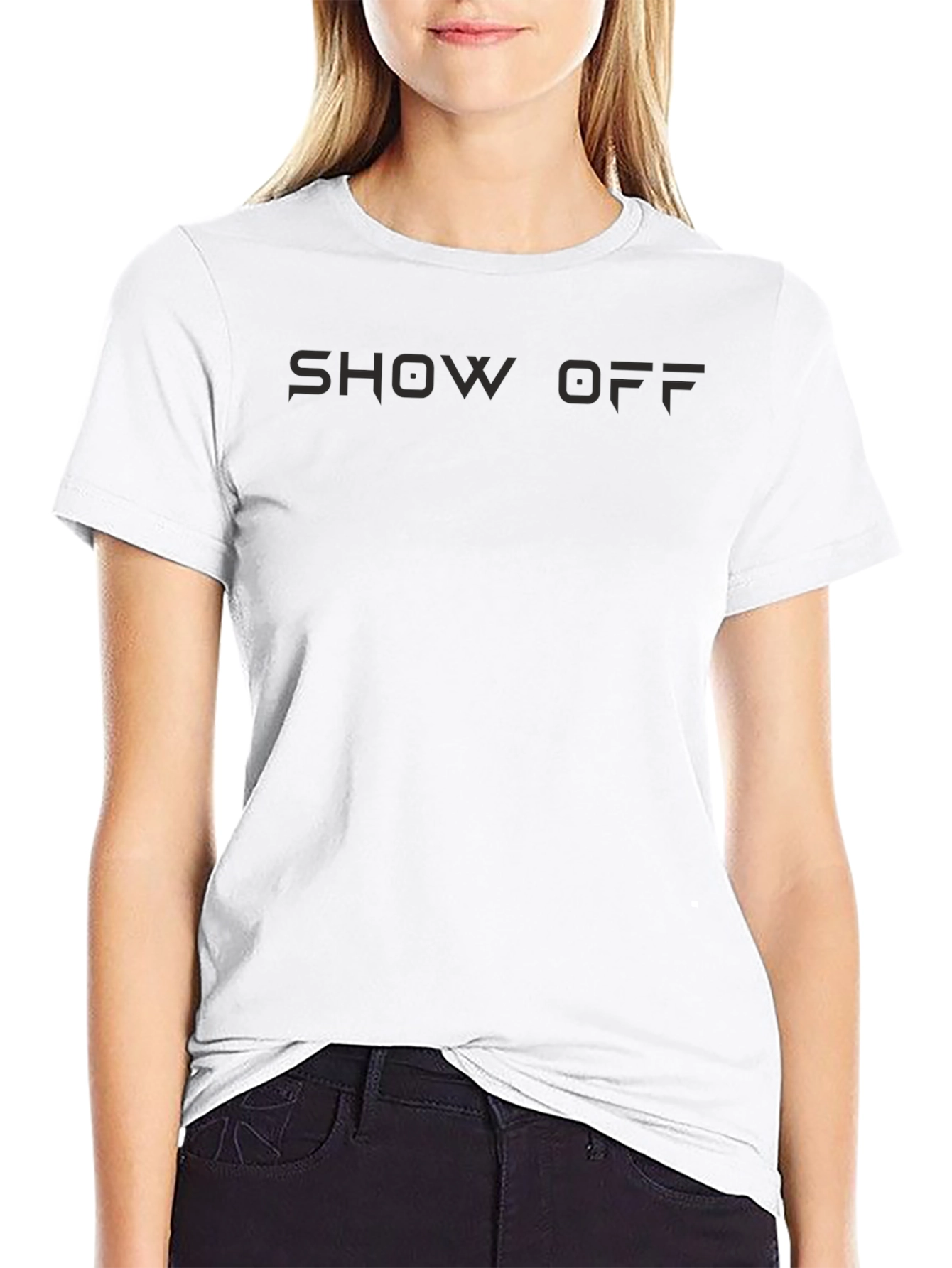 Show Off Black Graphic Tee - Modern Style