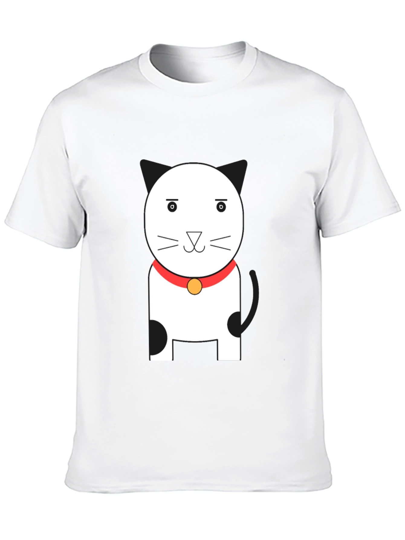 Cute Cartoon Cat Graphic Tee - Unisex Black T-Shirt