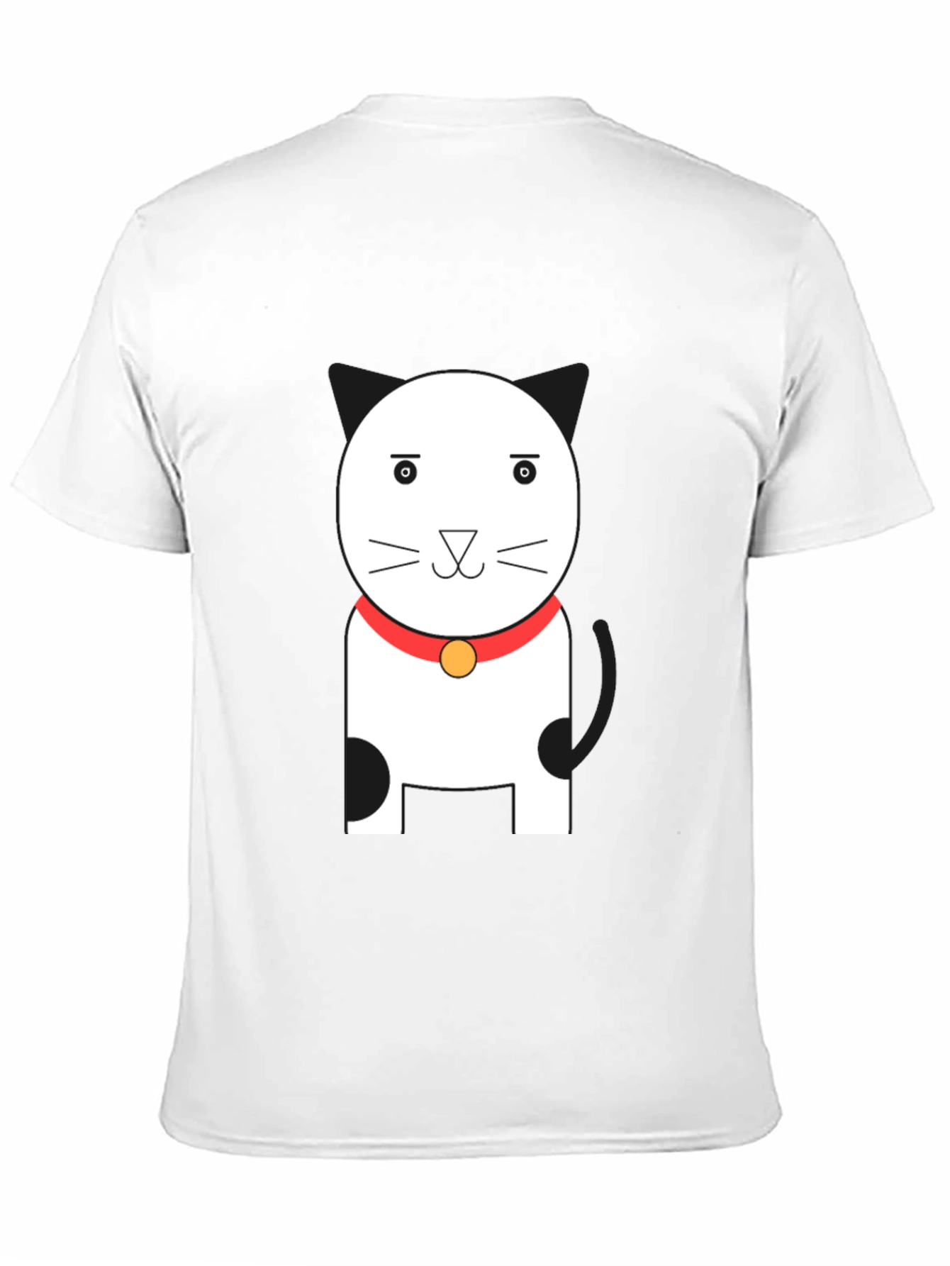 Cute Cartoon Cat Graphic Tee - Unisex Black T-Shirt