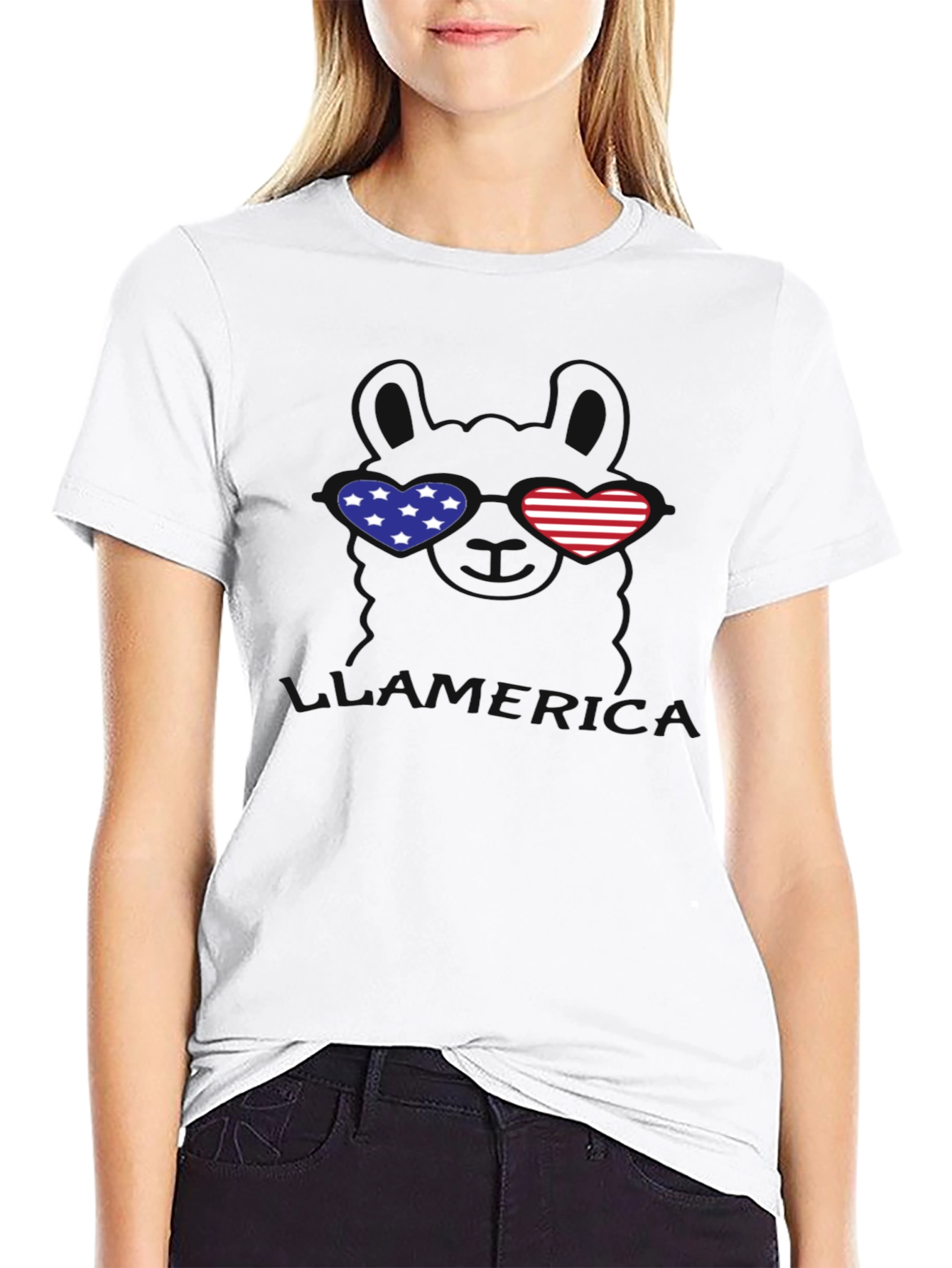 Patriotic Heart Sunglasses Graphic T-Shirt