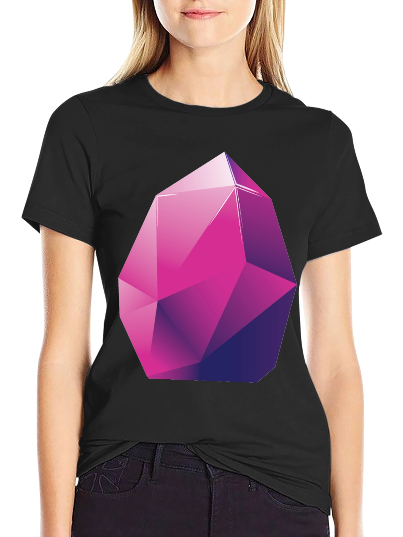 Geometric Crystal Graphic Tee - Stylish Modern Design