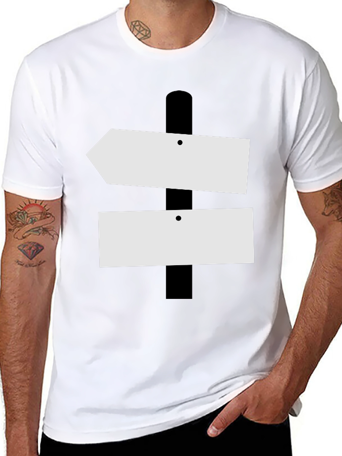 Directional Sign T-Shirt - Novelty Graphic Tee