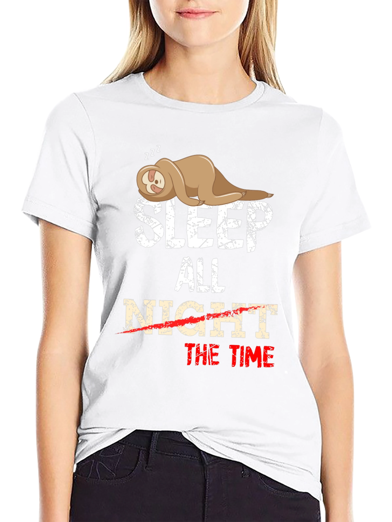 Sleep All The Time Sloth Graphic Tee