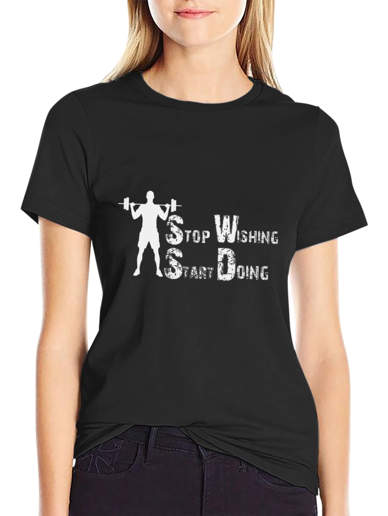 Motivational Workout T-Shirt - Stop Wishing Start Doing!