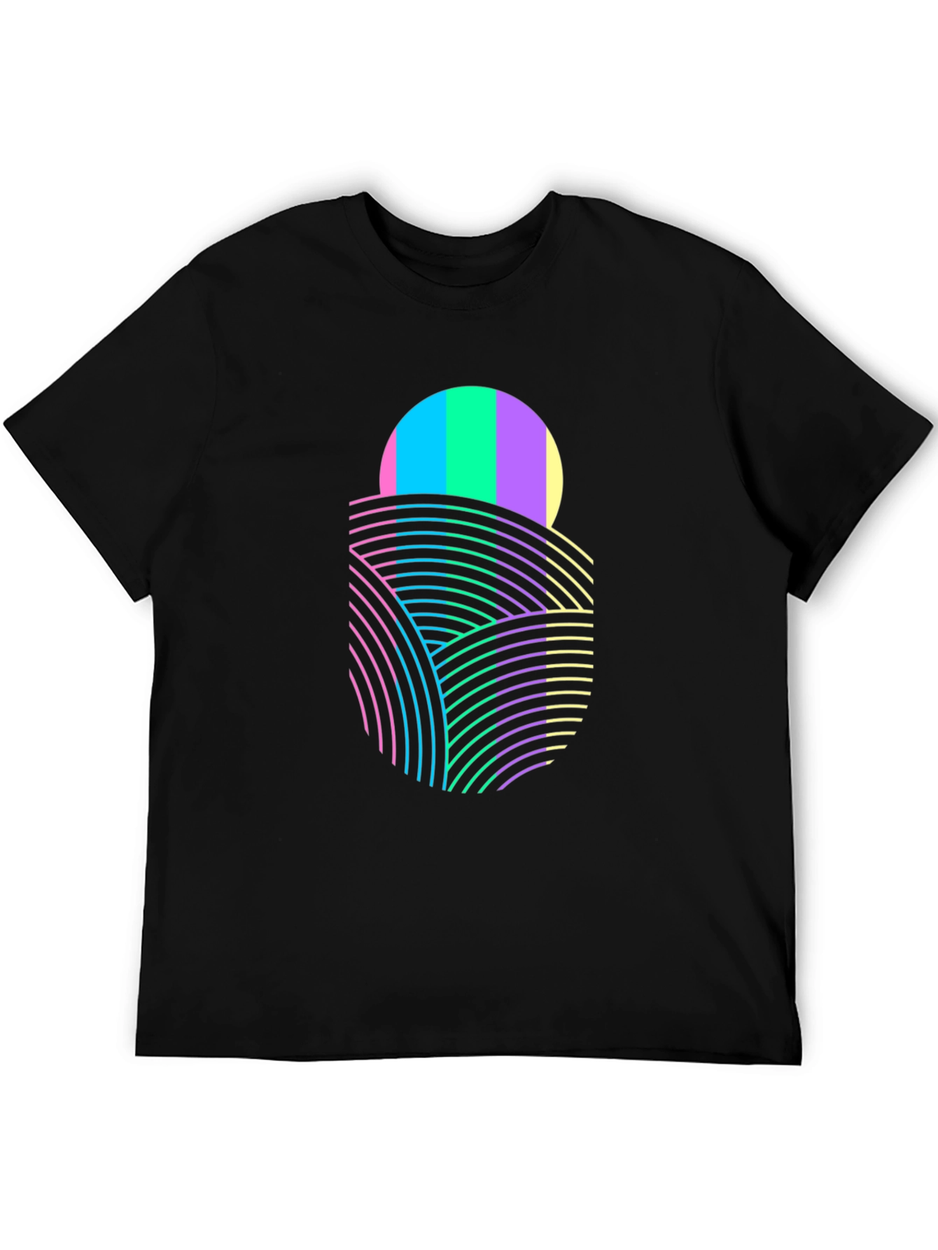 Retro Wave Graphic Tee - Sunset Fields Design
