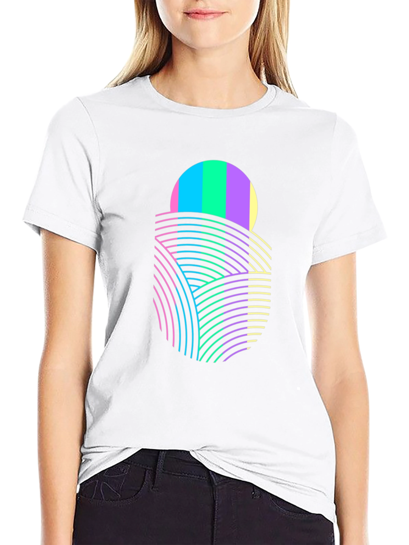 Retro Wave Graphic Tee - Sunset Fields Design