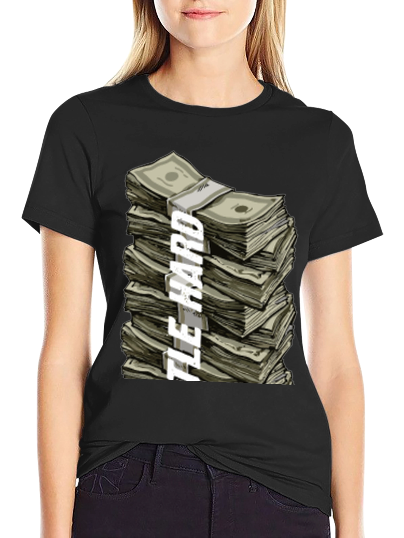Hustle Hard Stacked Money Graphic Tee
