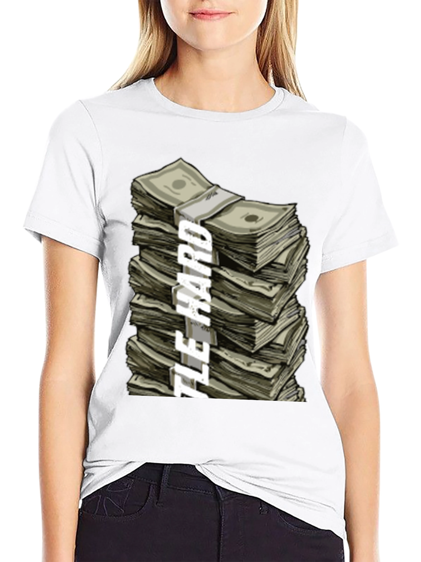 Hustle Hard Stacked Money Graphic Tee