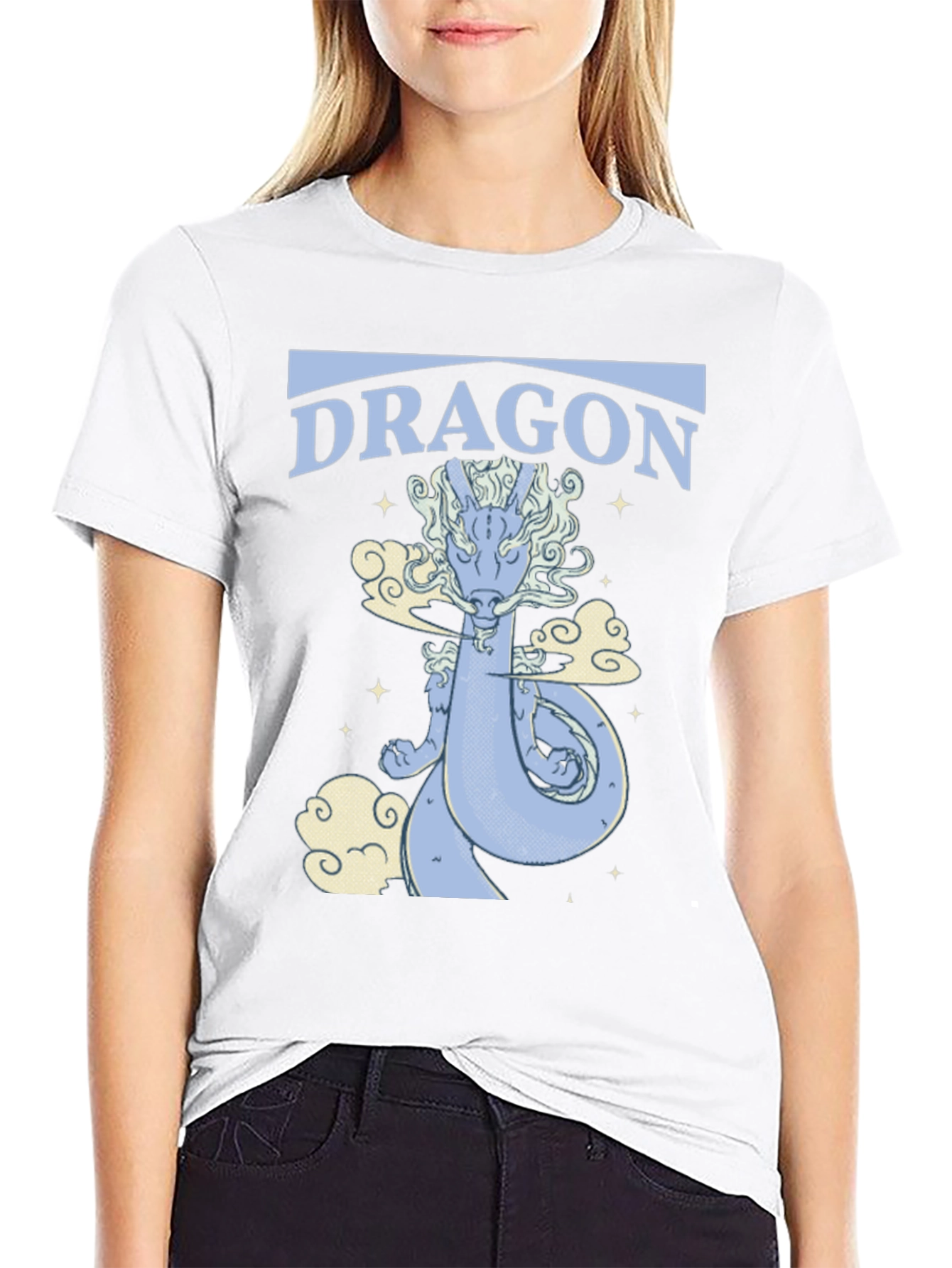 Dragon Graphic Print Black Tee