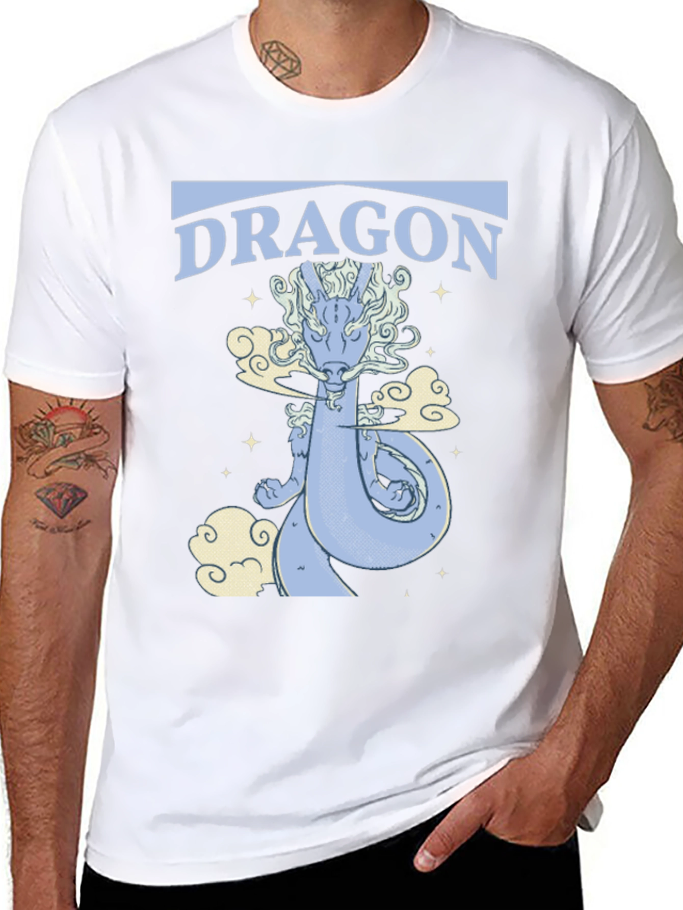 Dragon Graphic Print Black Tee