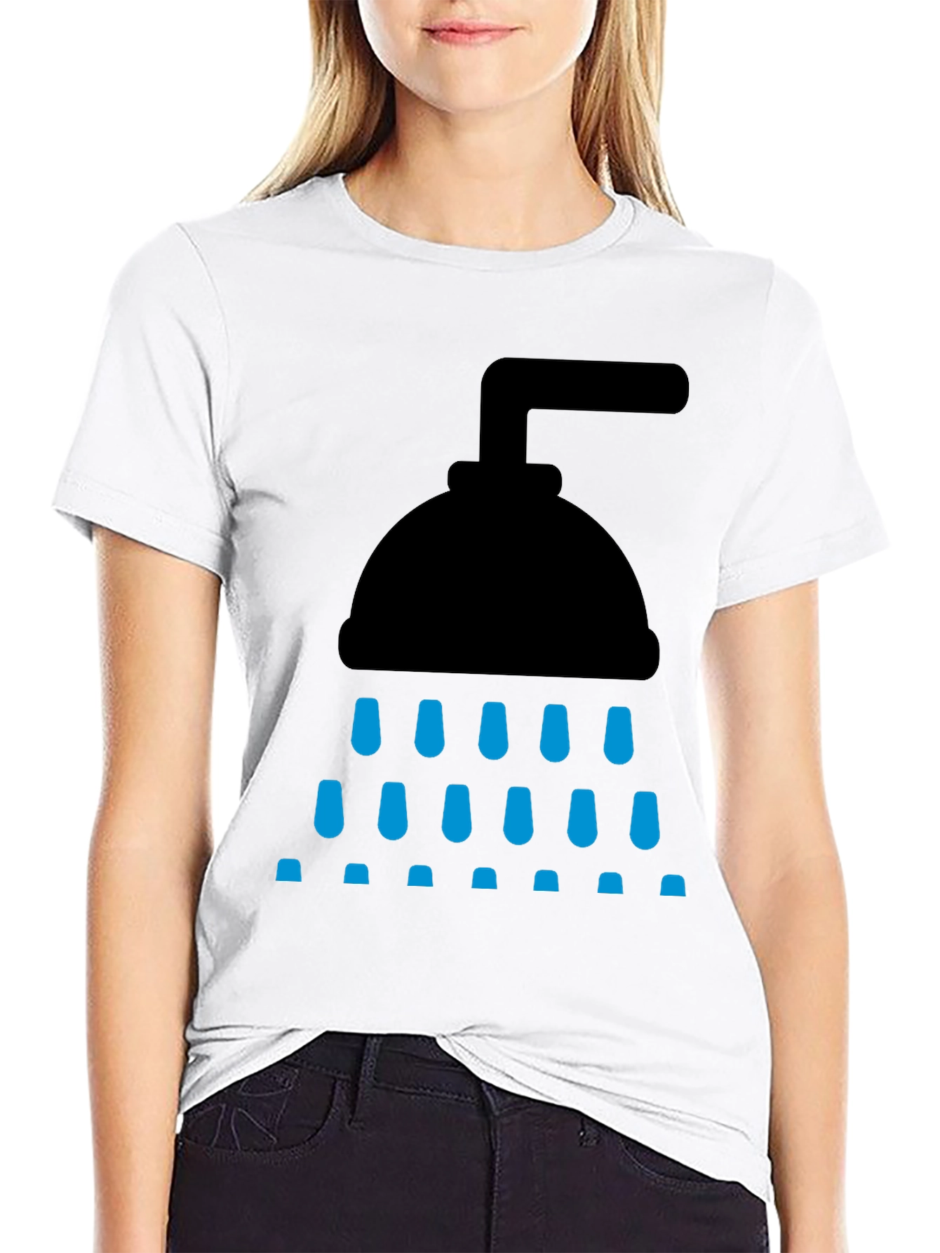 Shower Graphic Tee - Black Cotton Blend