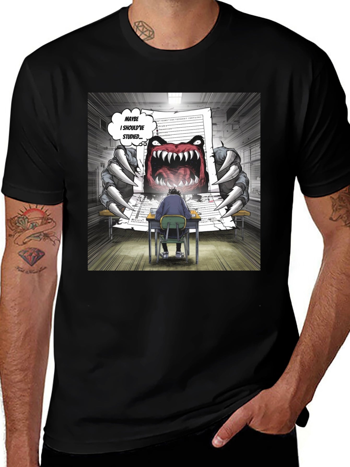 Monster Test T-Shirt - Study Humor Tee