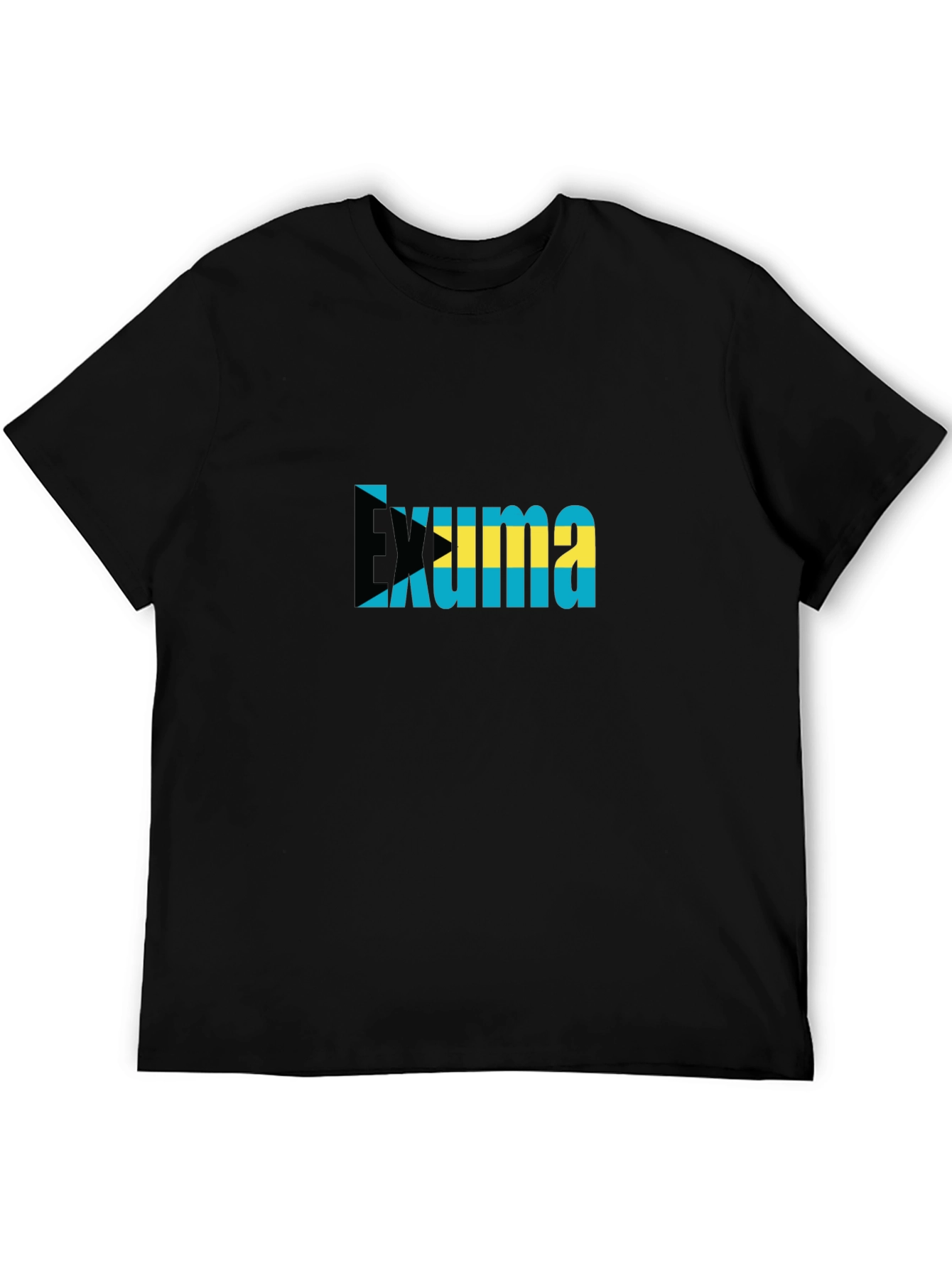 Exuma Bahamas Flag Graphic T-Shirt - Black