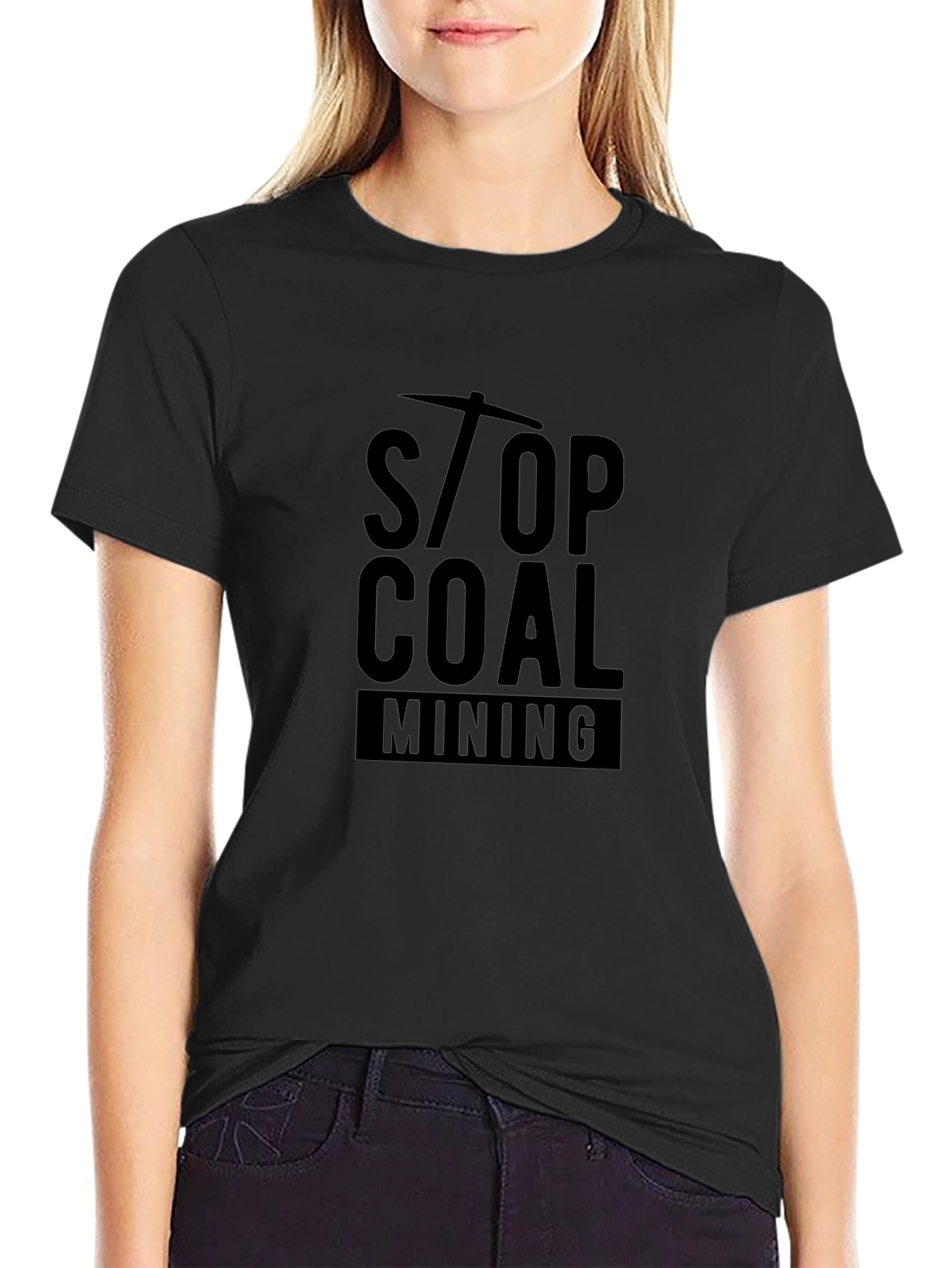 Stop Coal Mining Graphic Tee - Black