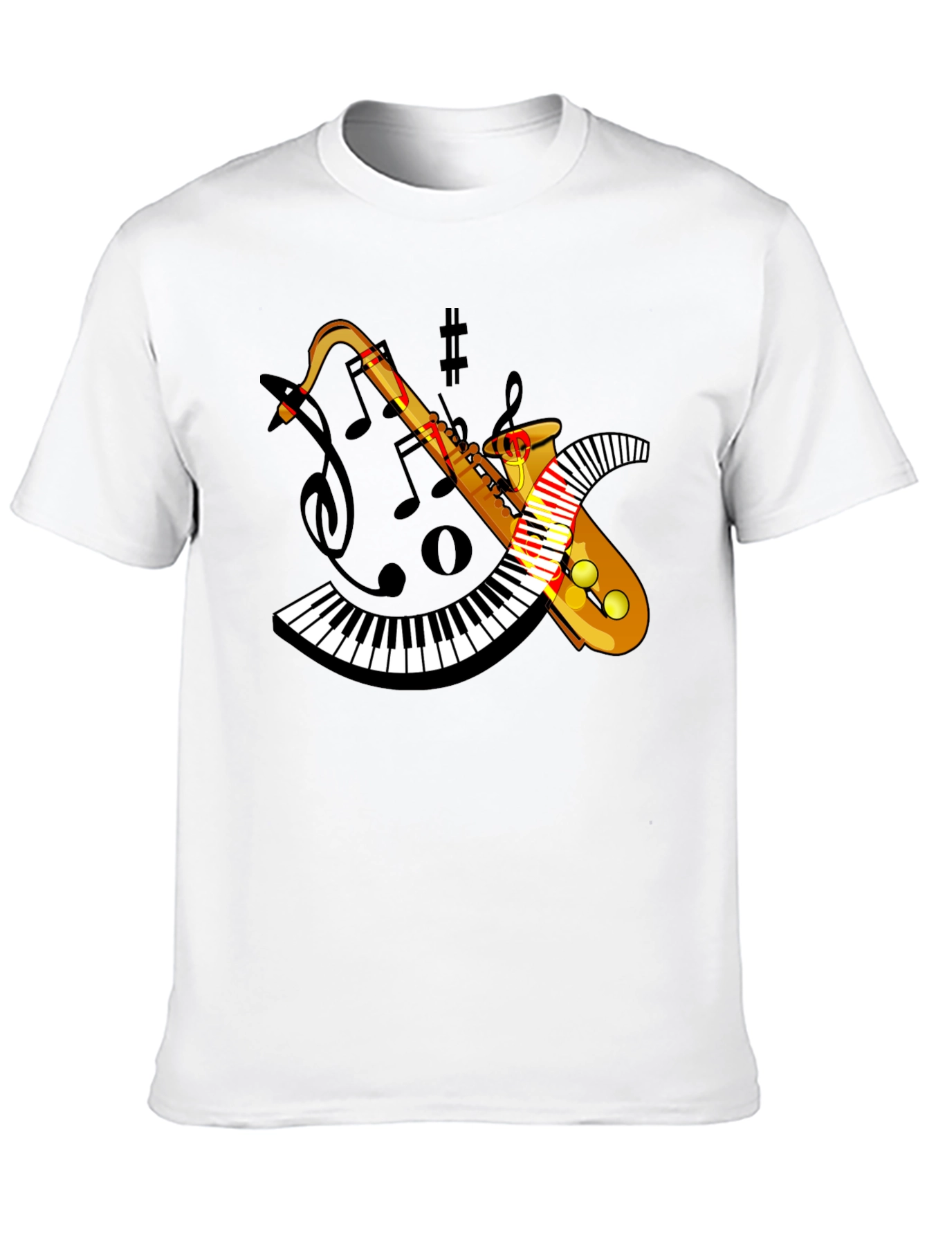 Musical Saxophone Keyboard Graphic T-Shirt