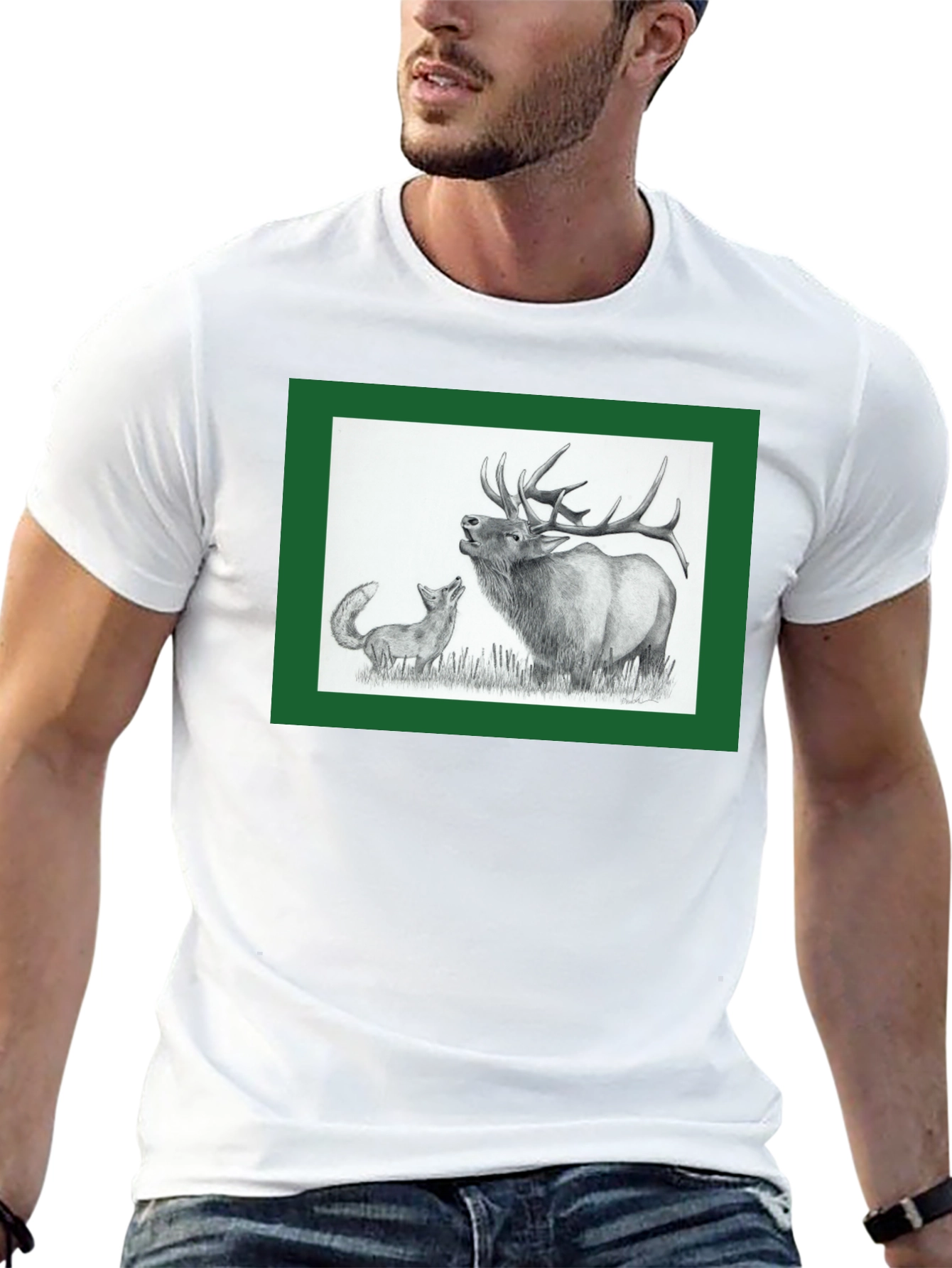 Fox and Elk Black T-Shirt