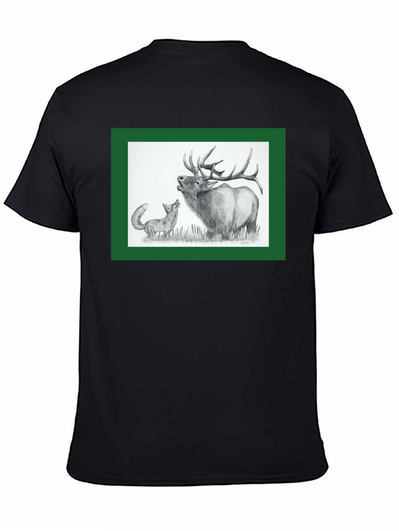 Fox and Elk Black T-Shirt