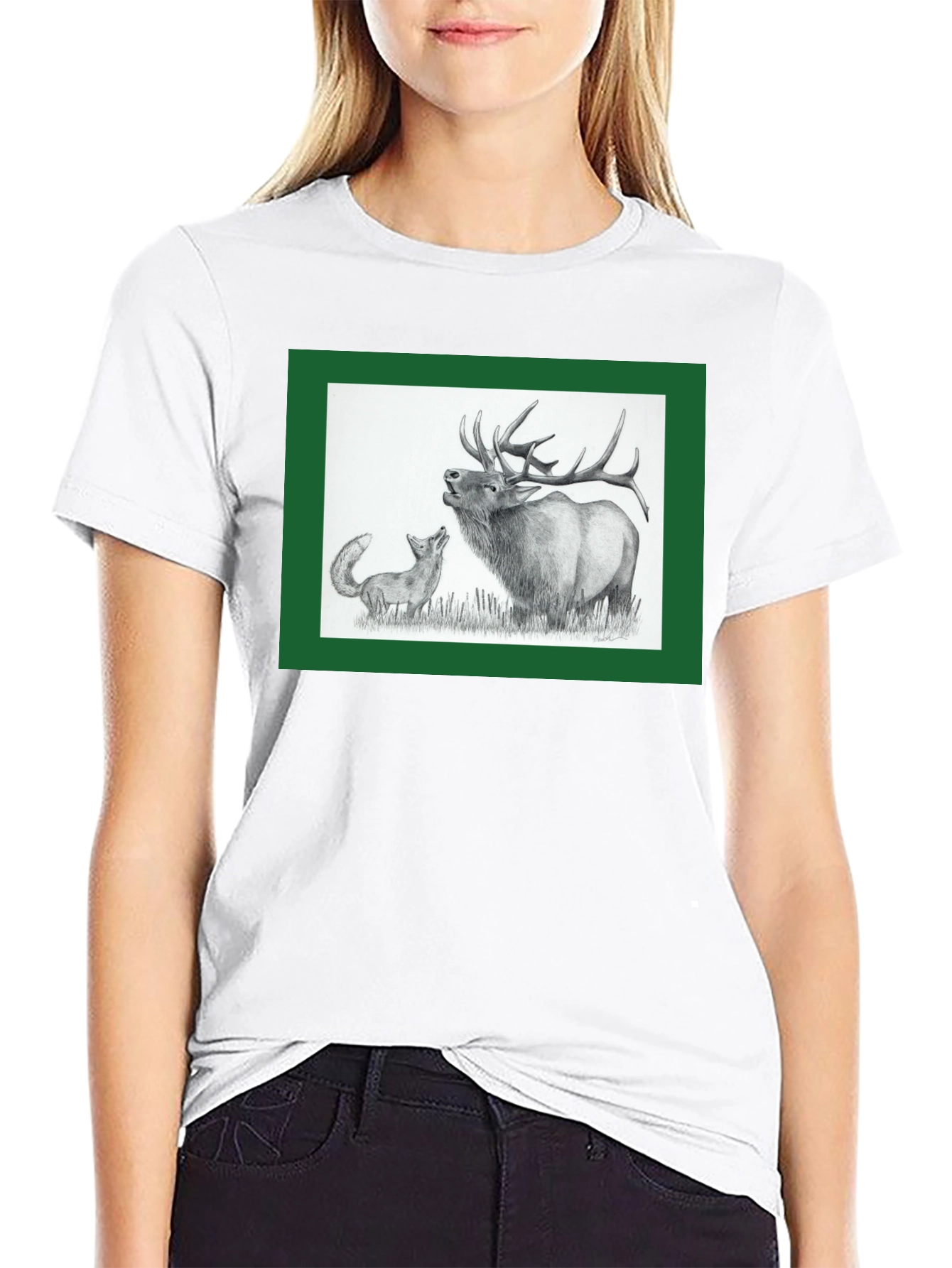 Fox and Elk Black T-Shirt