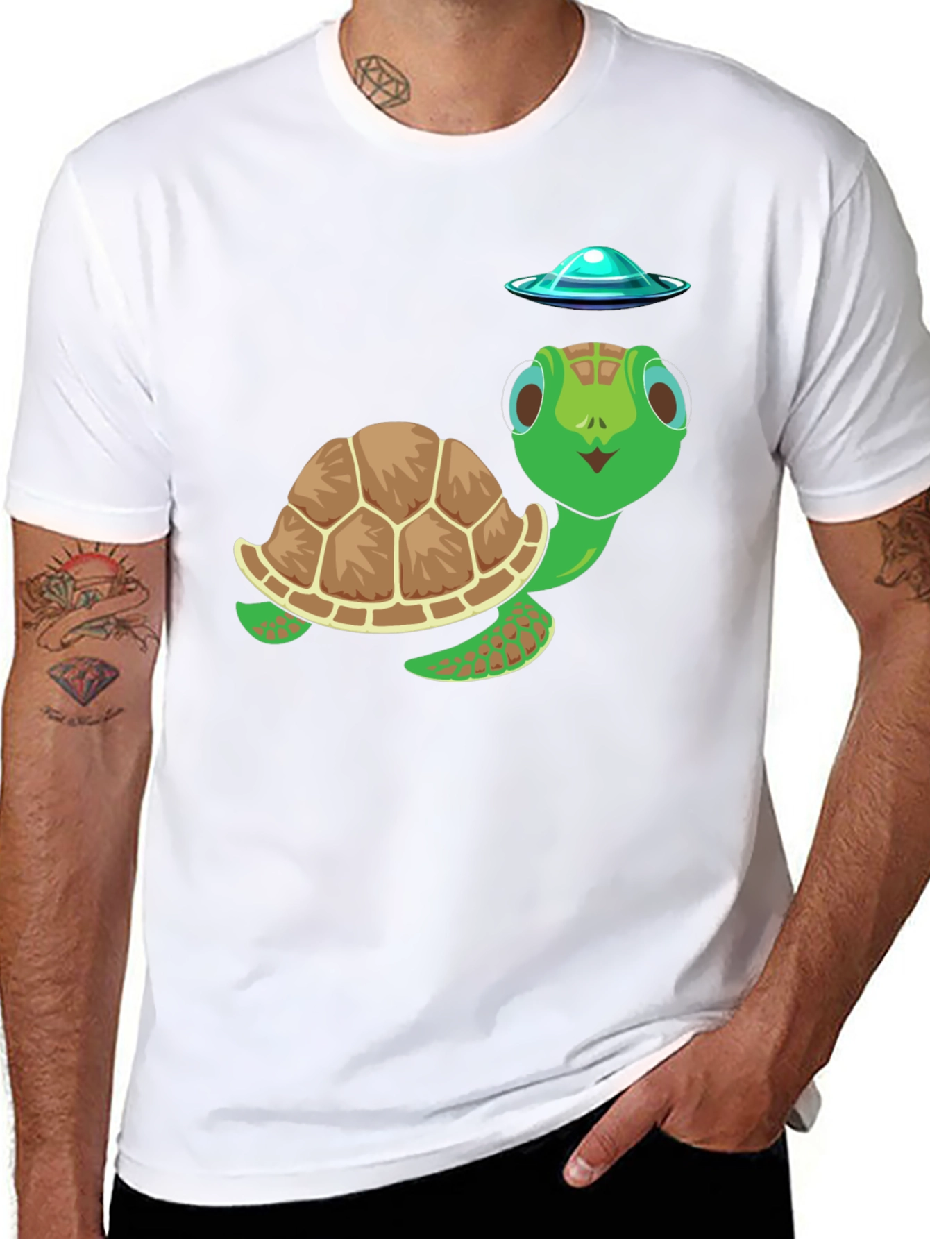 Turtle UFO Graphic Tee - Fun & Unique Design