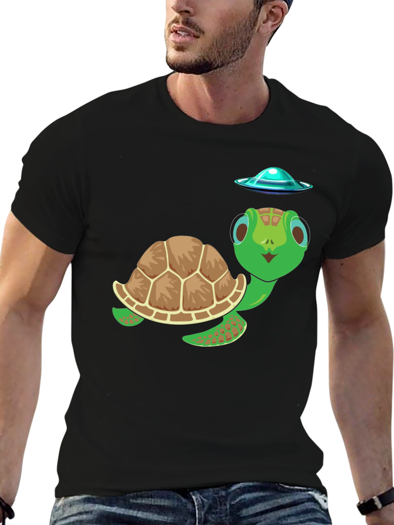 Turtle UFO Graphic Tee - Fun & Unique Design