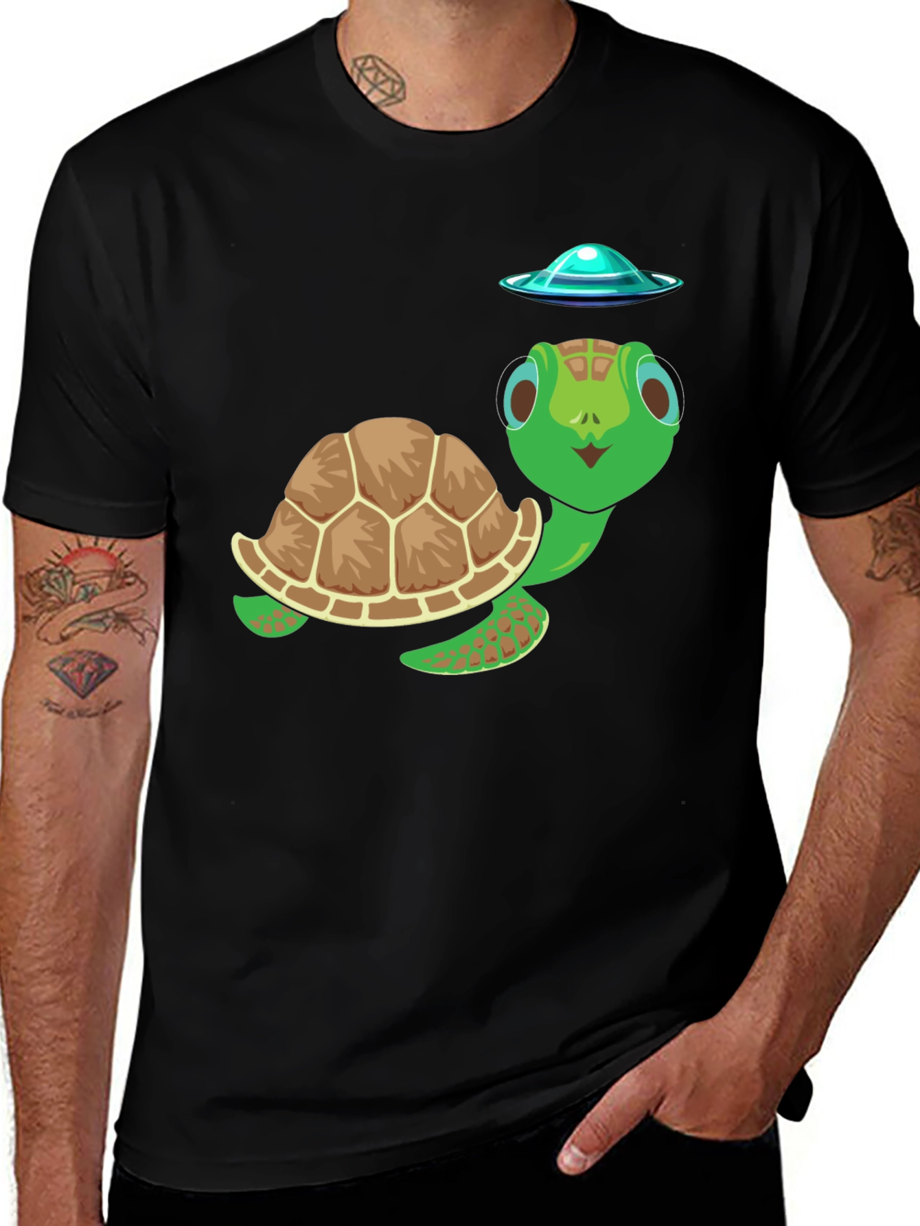 Turtle UFO Graphic Tee - Fun & Unique Design