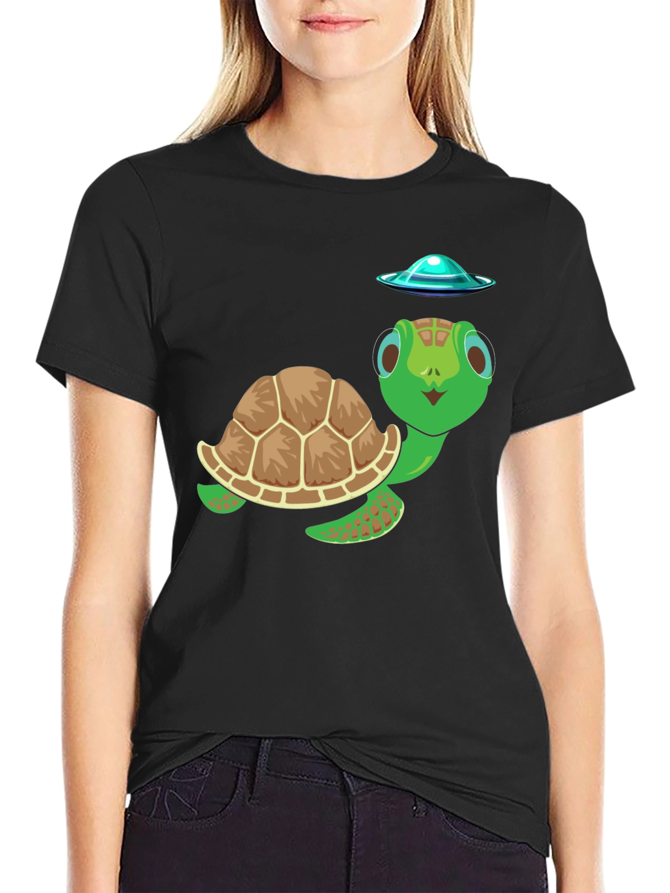 Turtle UFO Graphic Tee - Fun & Unique Design