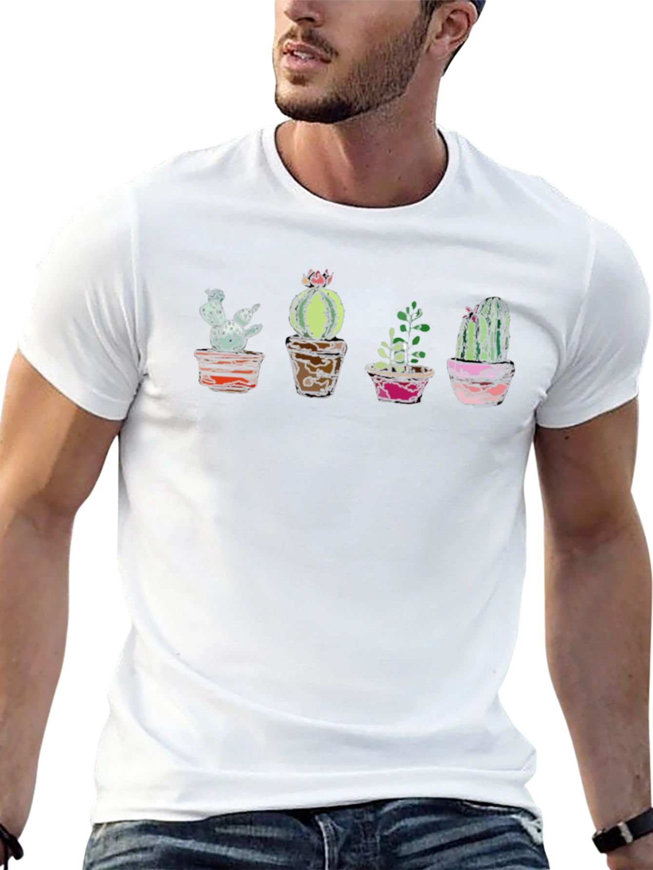 Cactus Potted Plant T-Shirt - Cool Graphic Tee