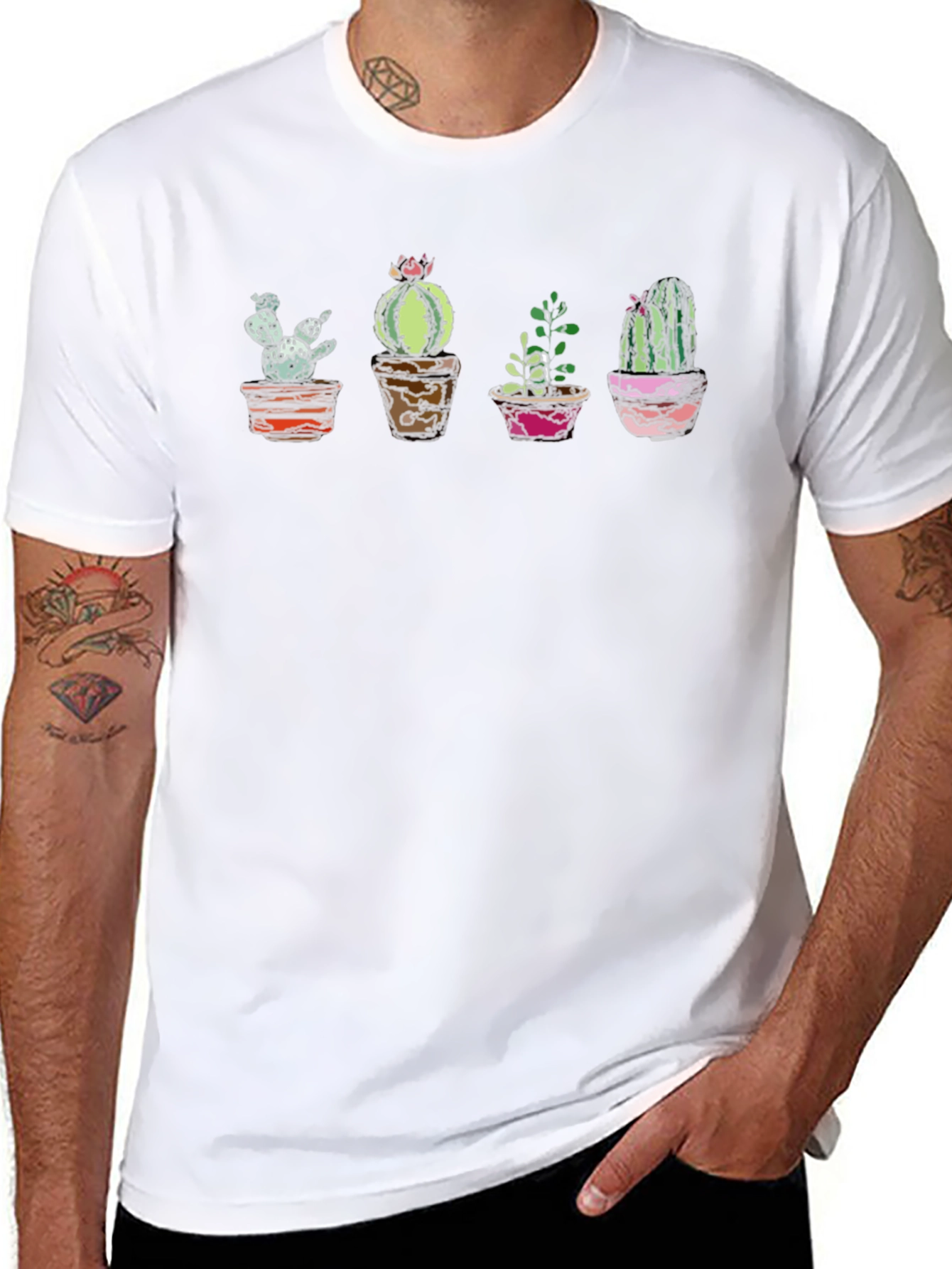Cactus Potted Plant T-Shirt - Cool Graphic Tee