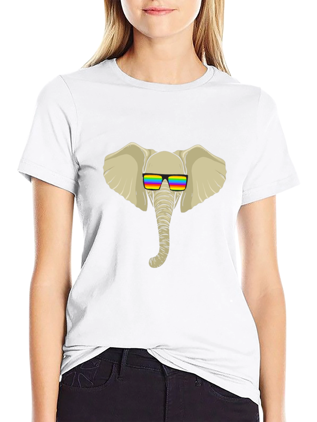 Cool Elephant Tee - Rainbow Shades