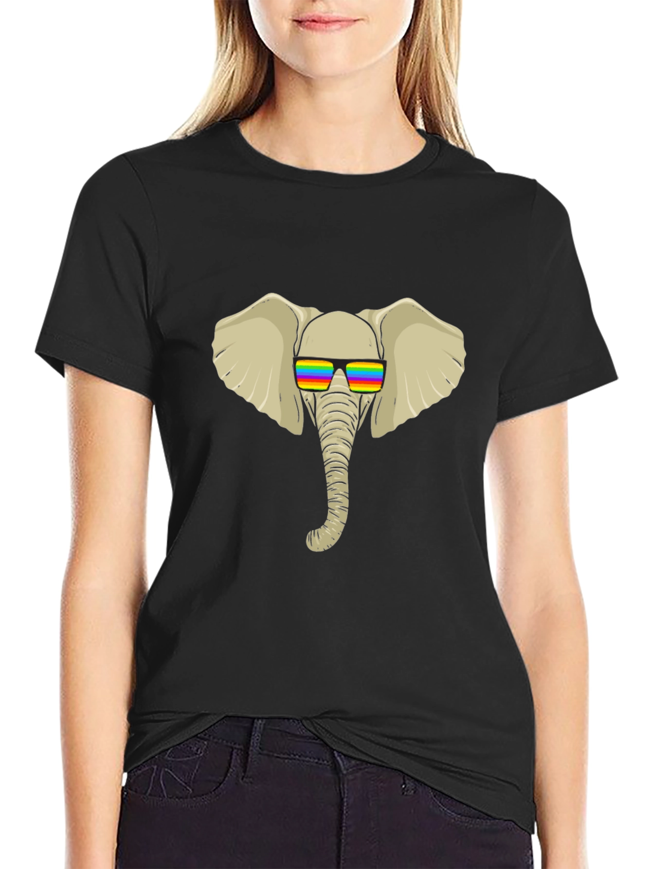 Cool Elephant Tee - Rainbow Shades
