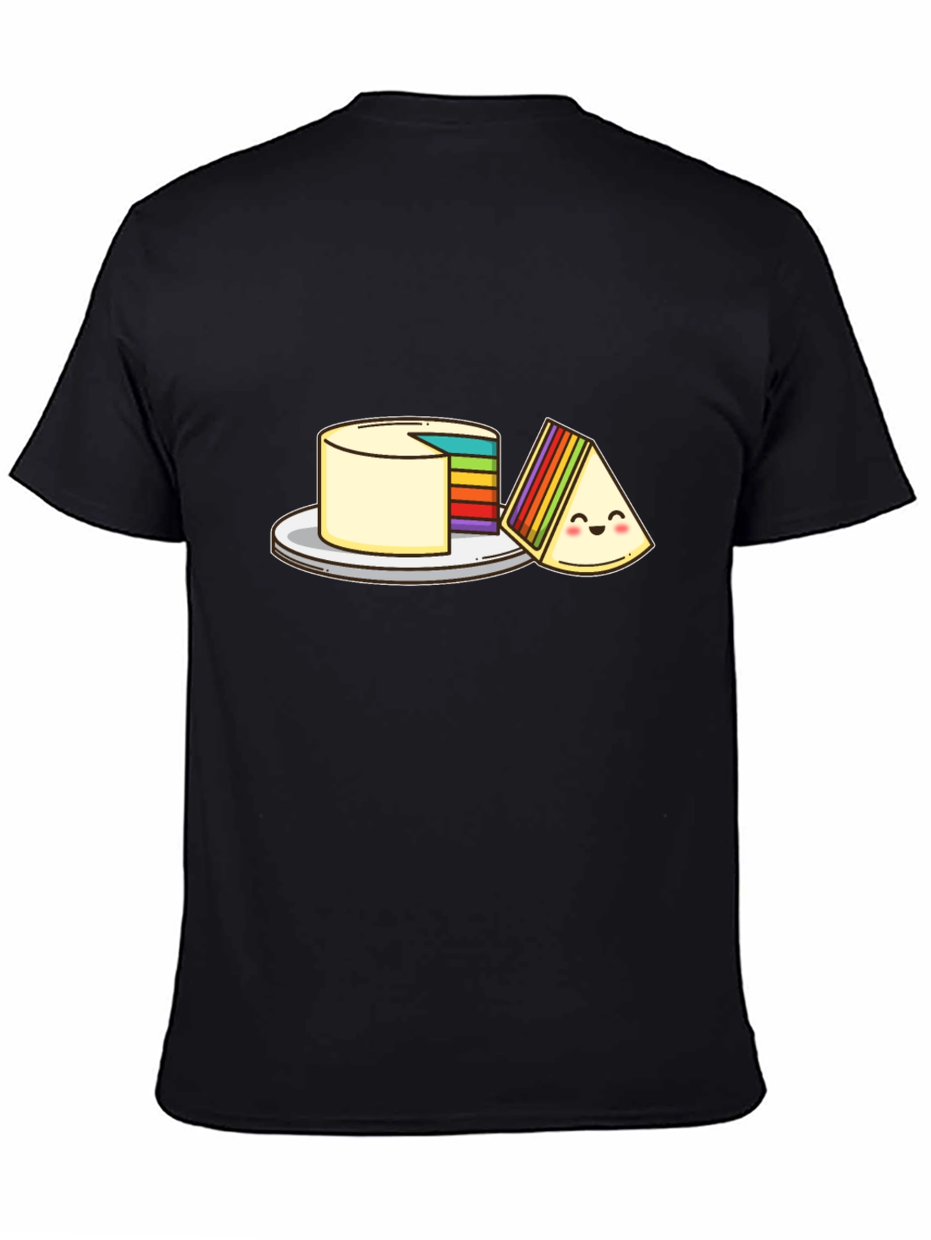Rainbow Layer Cake Cartoon Graphic T-Shirt