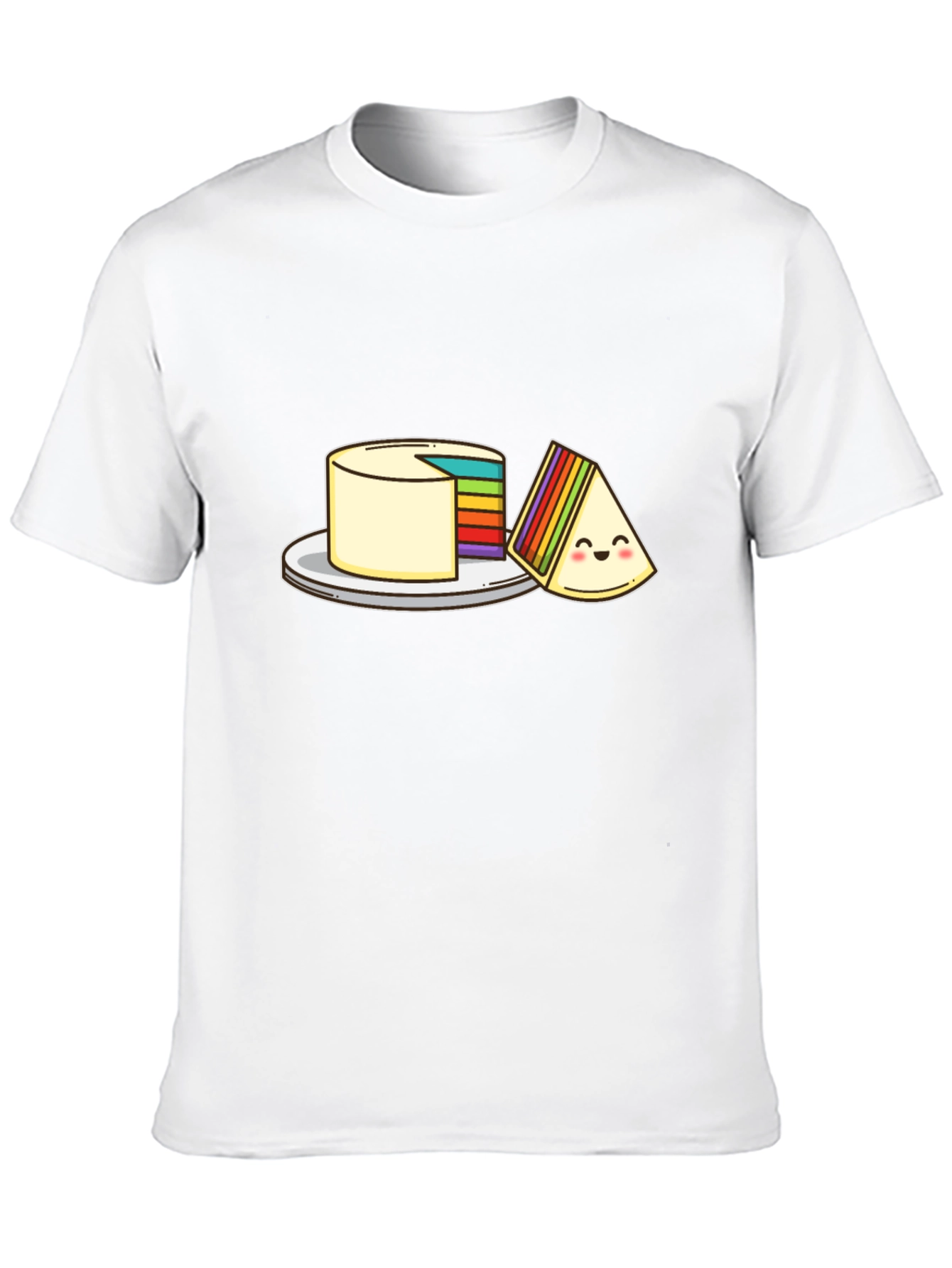 Rainbow Layer Cake Cartoon Graphic T-Shirt