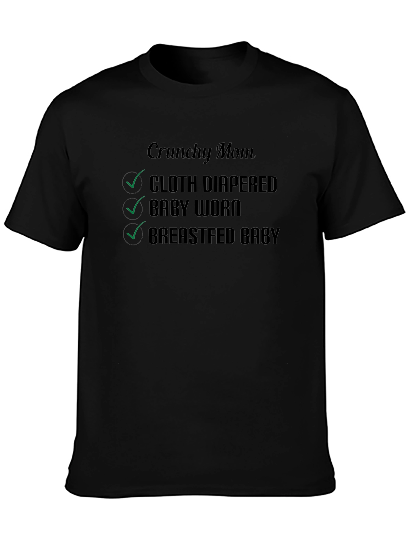Crunchy Mom Checklist Graphic Tee