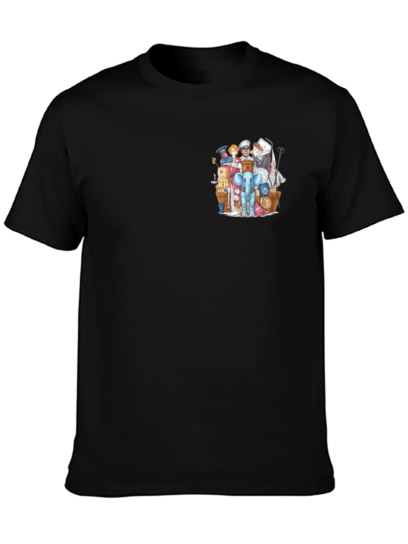Novelty Character Print Black T-Shirt