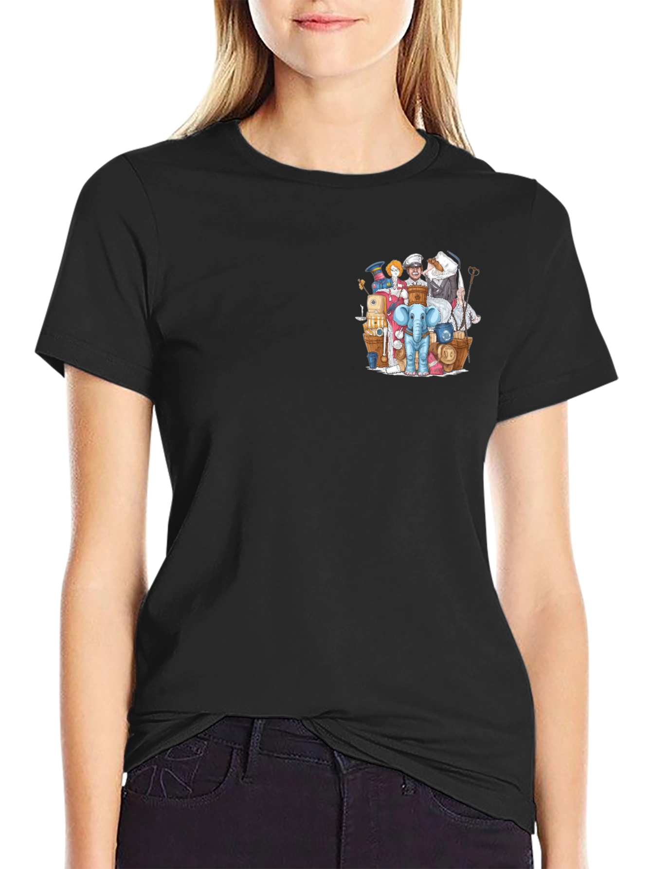 Novelty Character Print Black T-Shirt